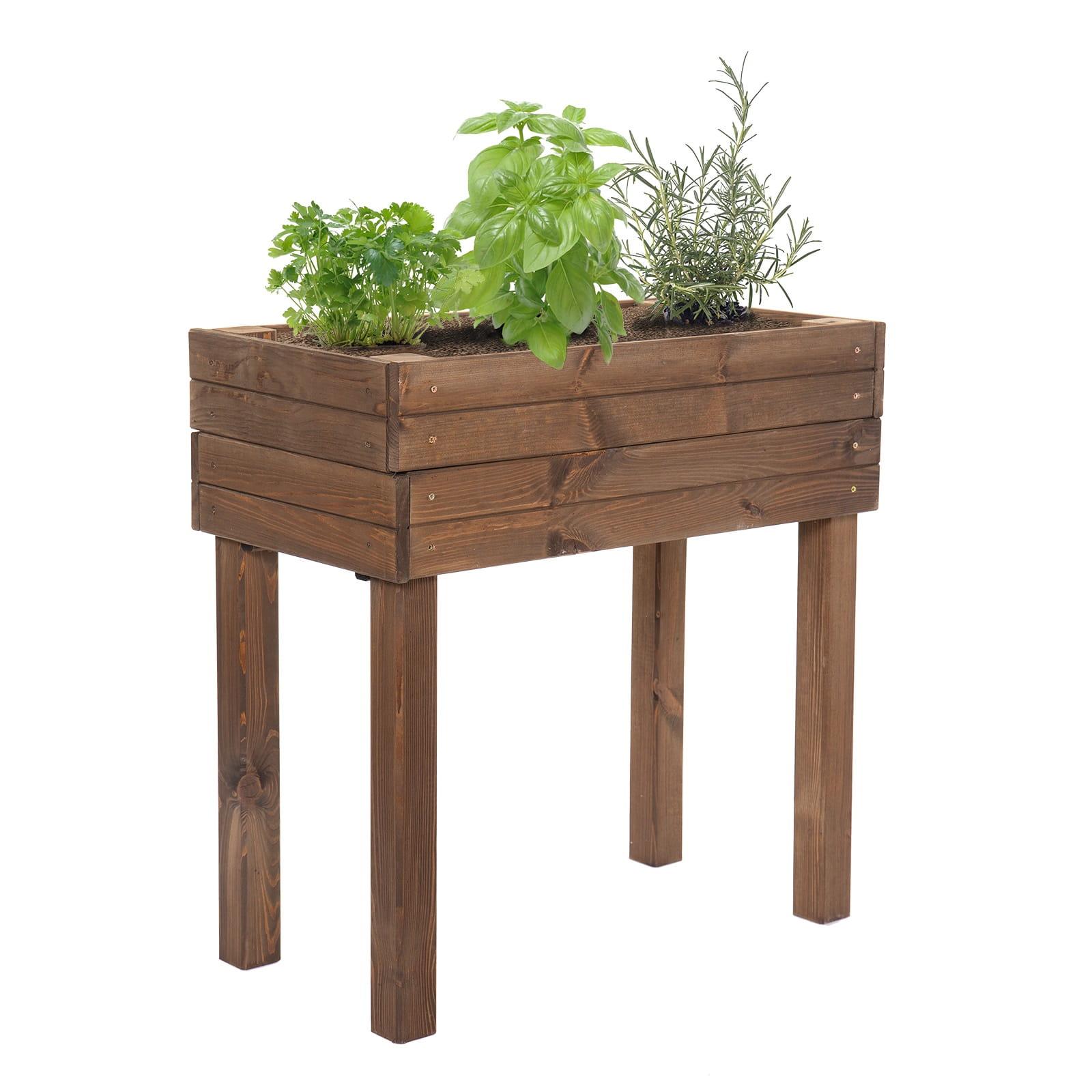 Raised Bed 79 x 45 x 79,5cm - Colour: Dark Brown