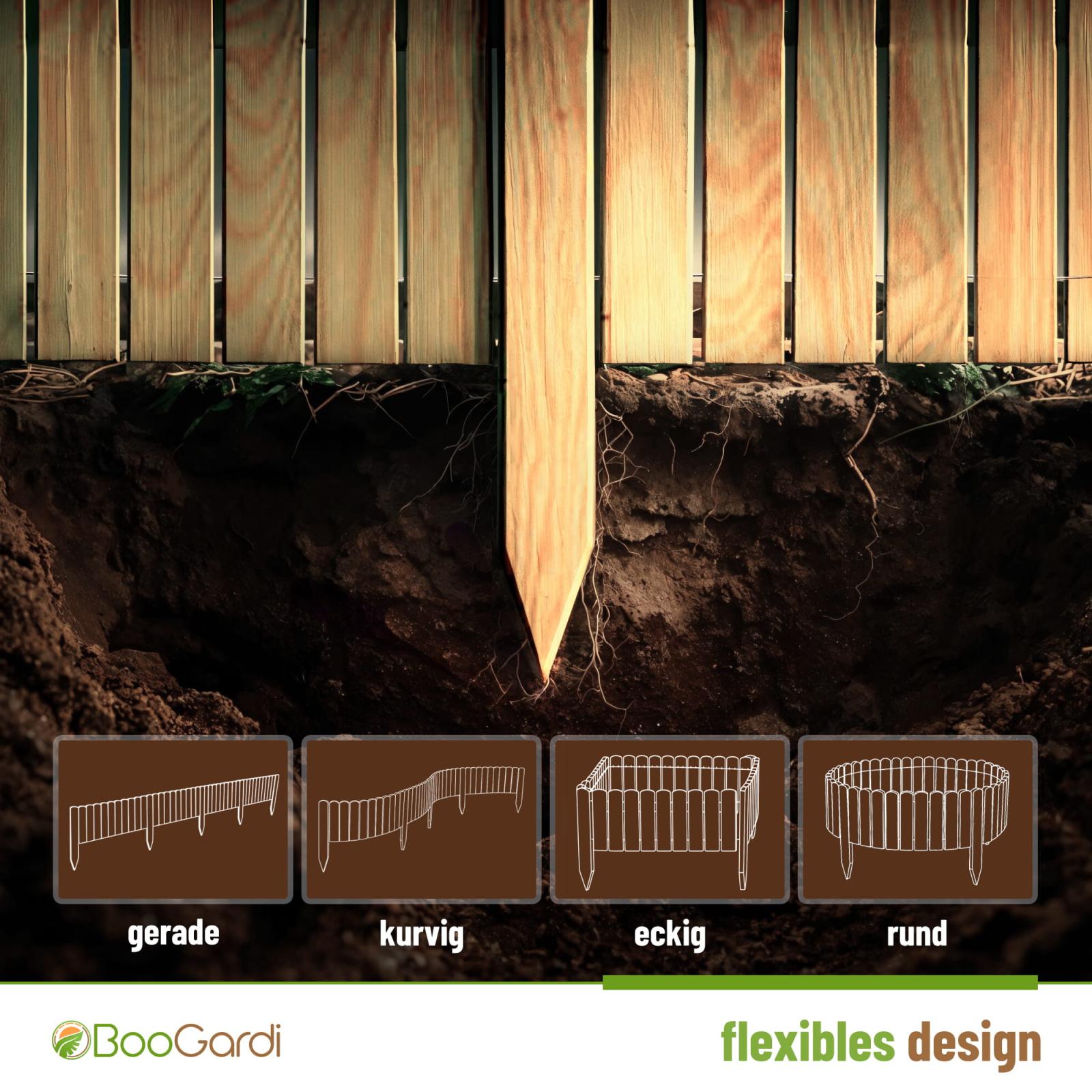 Rollboard pine with 5 integrated posts - Height: 20 cm - Colour: Natural