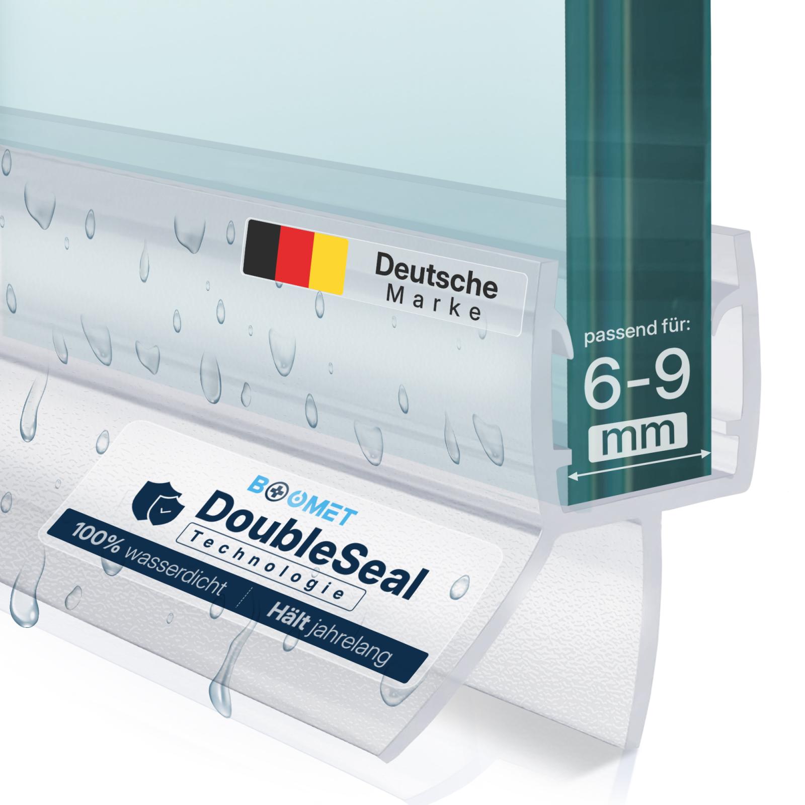 Duschdichtung Gerade PVC Transparent - Länge: 100 cm - Stückzahl: 1