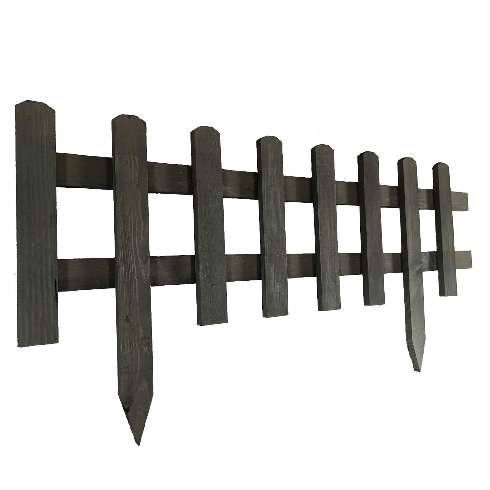 Pine bed fence - Color: anthracite - Height: 30 cm - Width: 93.5 cm - Quantity: 1