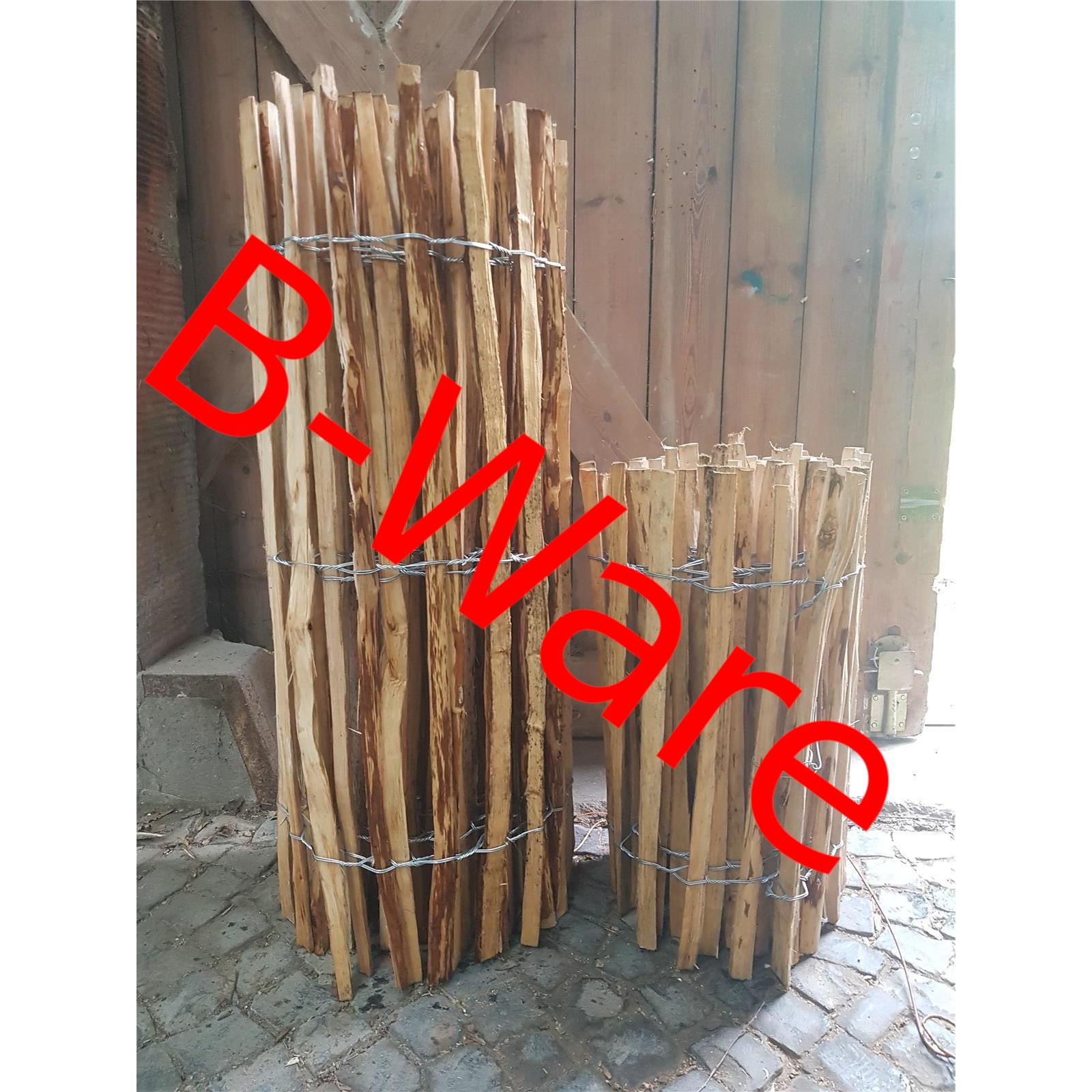 B-WARE Staketenzaun Haselnuss - Höhe: 100cm - Lattenabstand: 3-5cm - Länge: 500cm