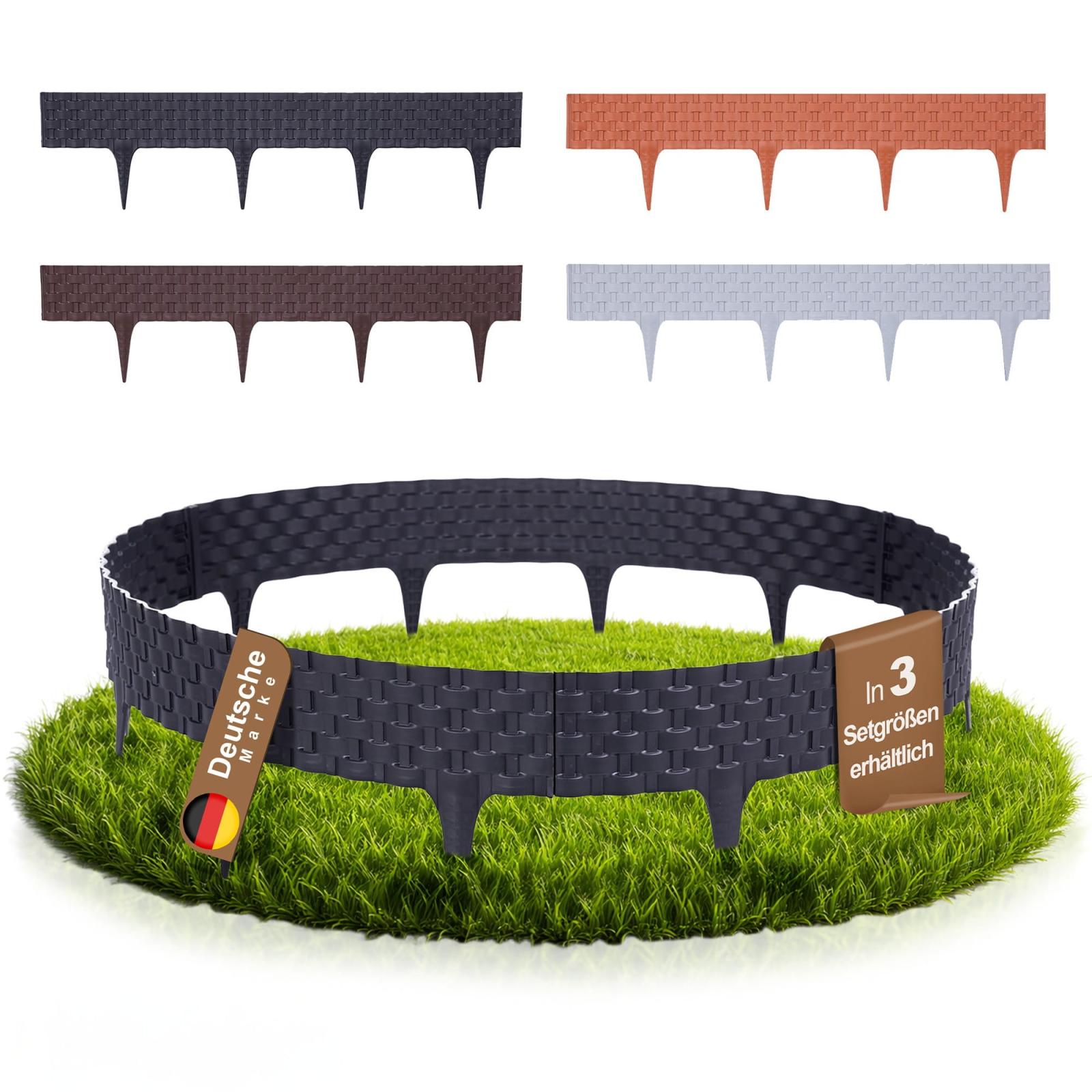 Rasenkante in Rattanoptik