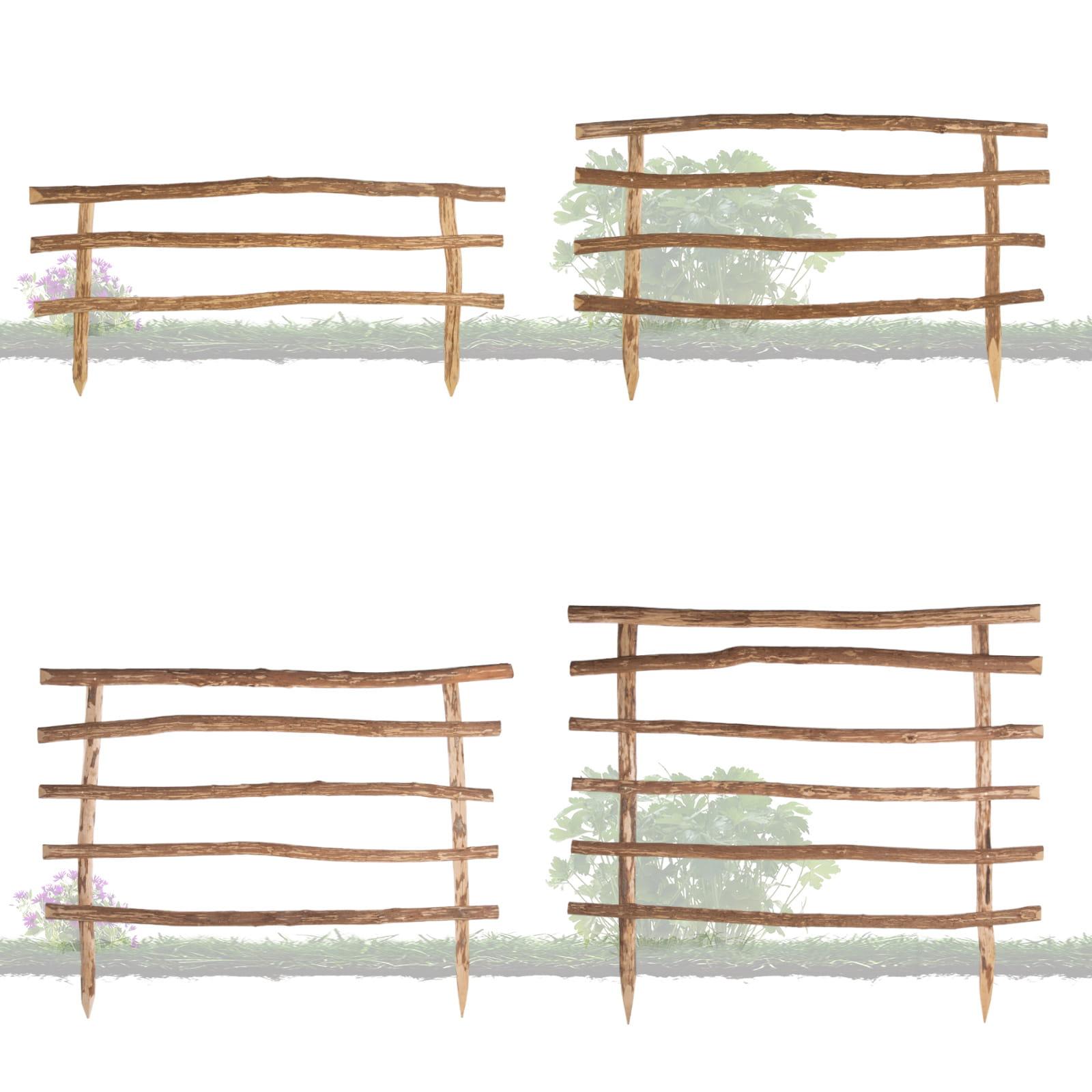 Lattenzaun Bausatz mit Pfosten aus Haselnuss