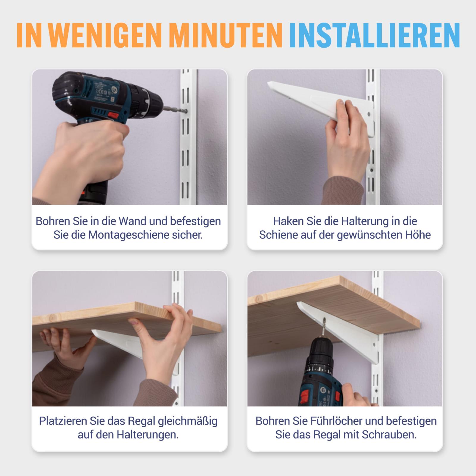 Regalträger für Doppelschienen