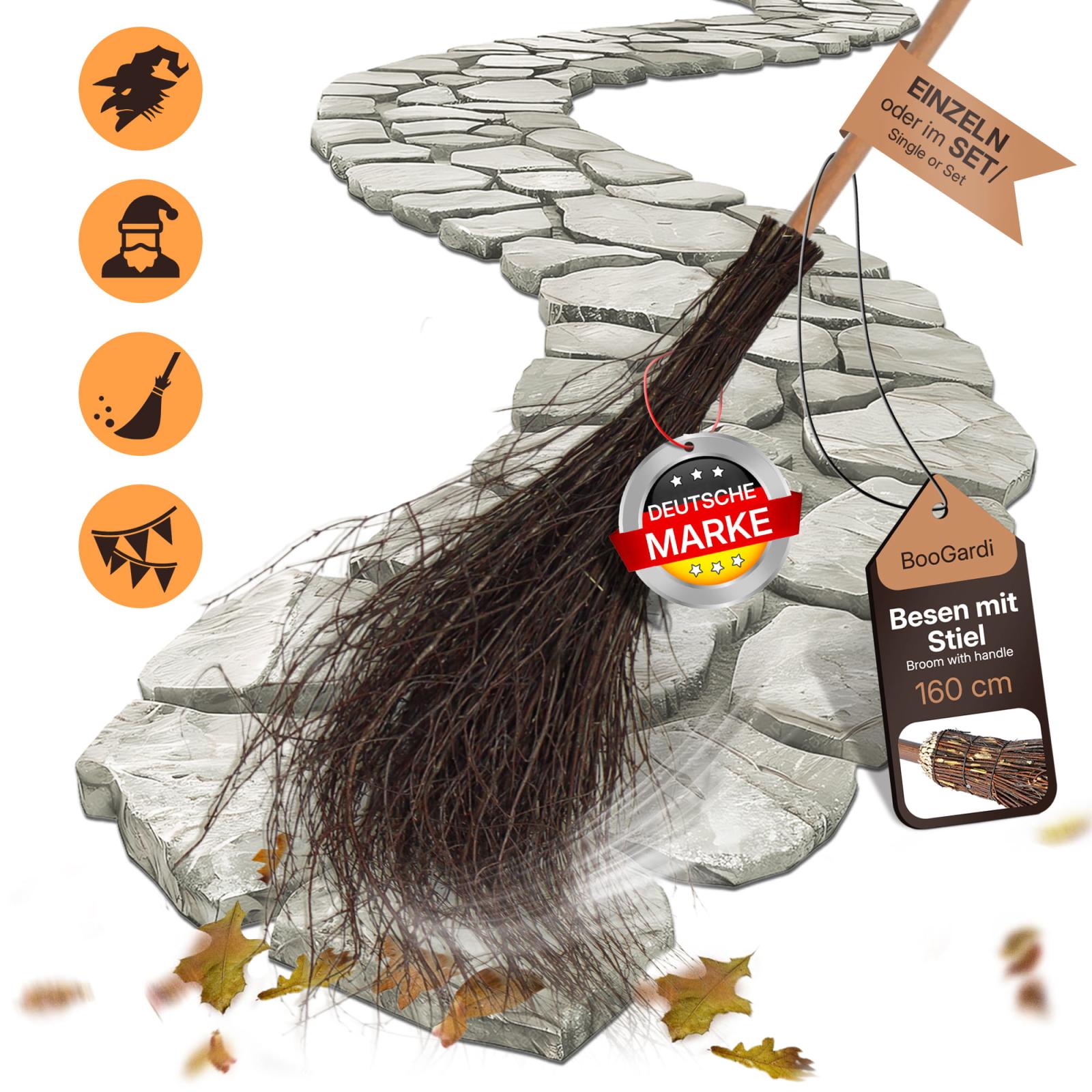 Reisigbesen Weide 160 x 25cm mit Stiel