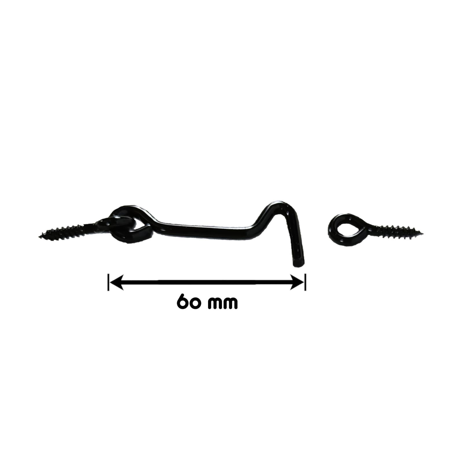 Storm hook - Size: 60 x 25 x 4 mm - Colour: black