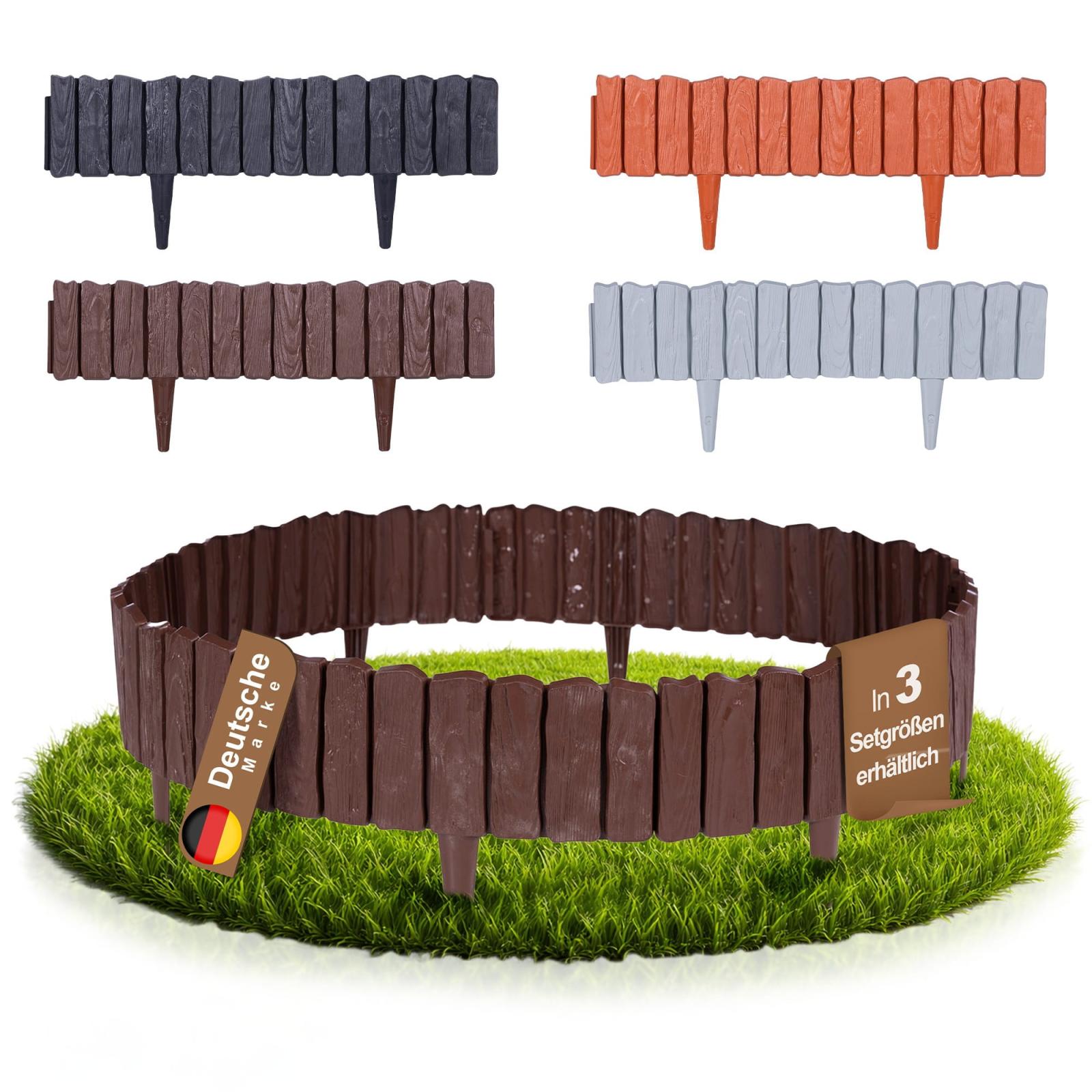 Rasenkante in Holzoptik