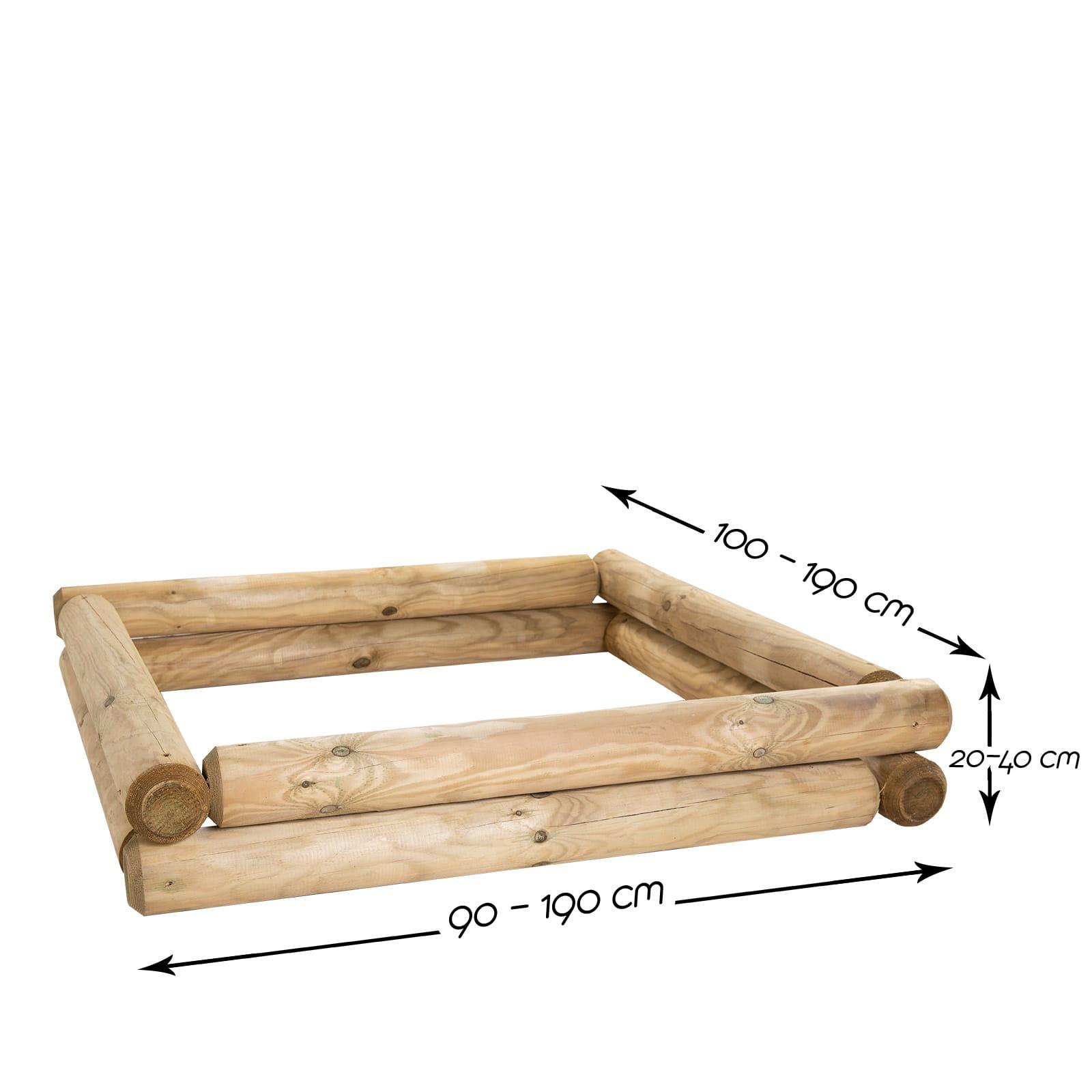 Sandpit Pine KDI - Length: 100cm - Width: 100cm - Height: 20cm