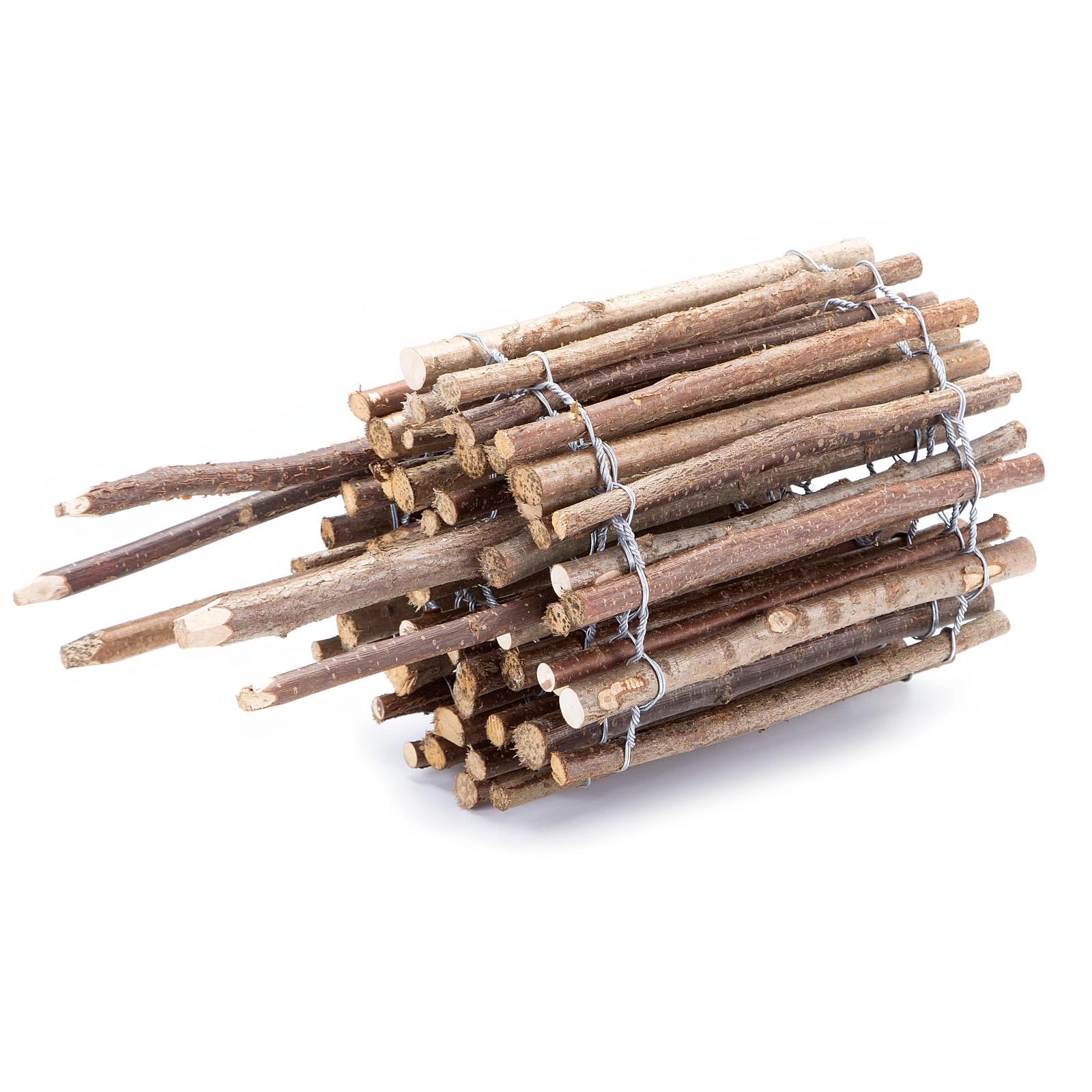 B-Ware Roll-Steckzaun mit Rinde