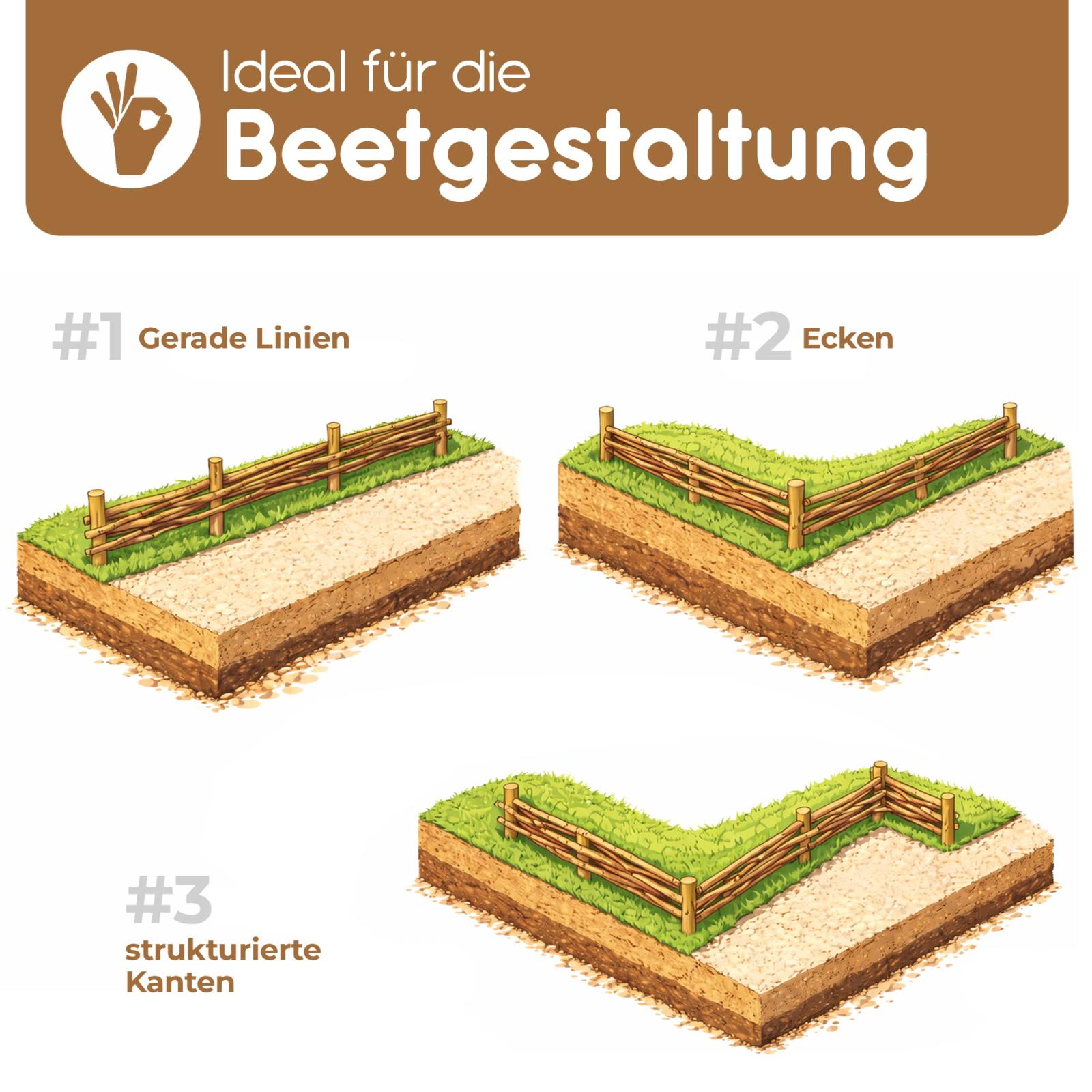 Beeteinfassung Haselnuss
