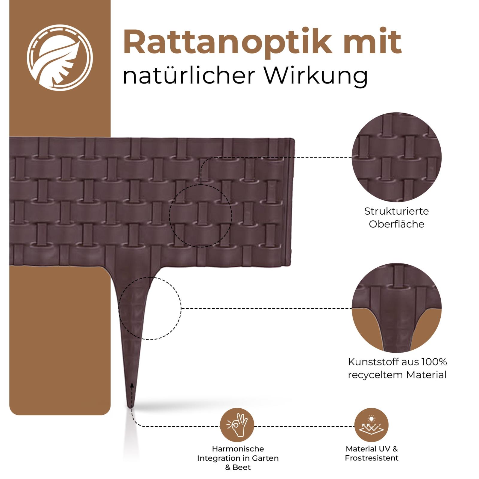 Rasenkante in Rattanoptik