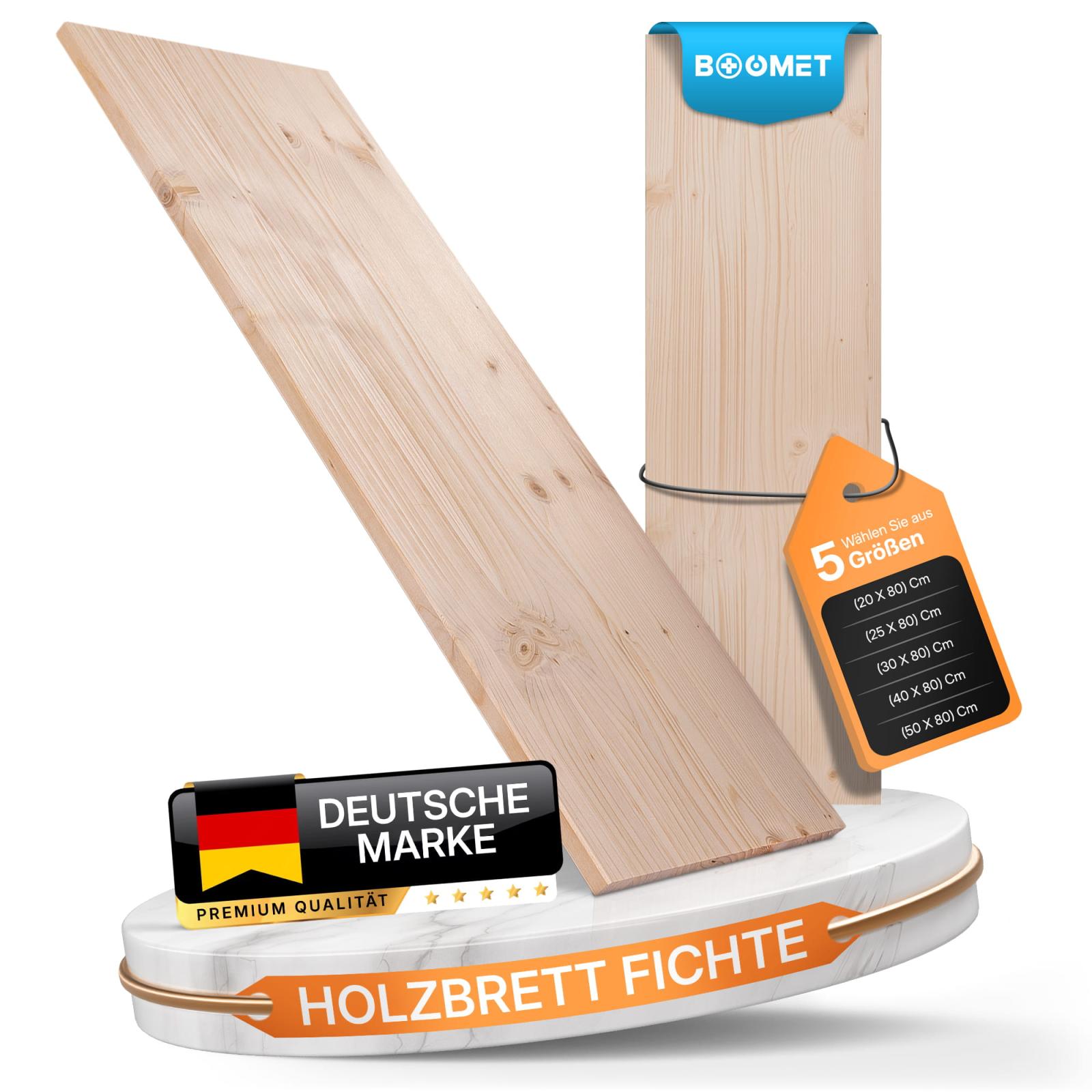 Regalboden Fichte Leimholz - Breite: 80 cm - Tiefe: 20 cm - Anzahl: 1