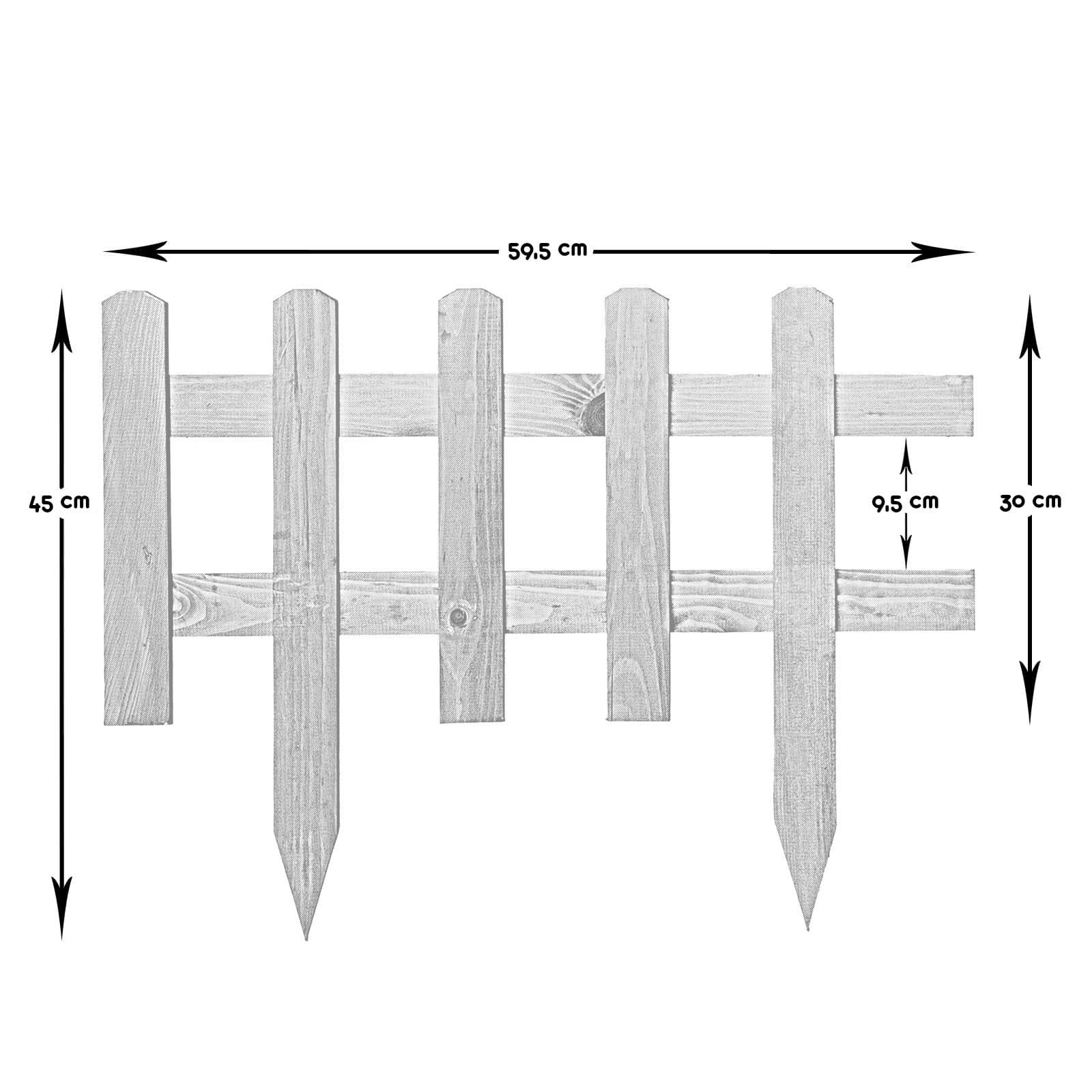 Bed fence pine - Color: white - Height: 30 cm - Width: 59.5 cm - Quantity: 1