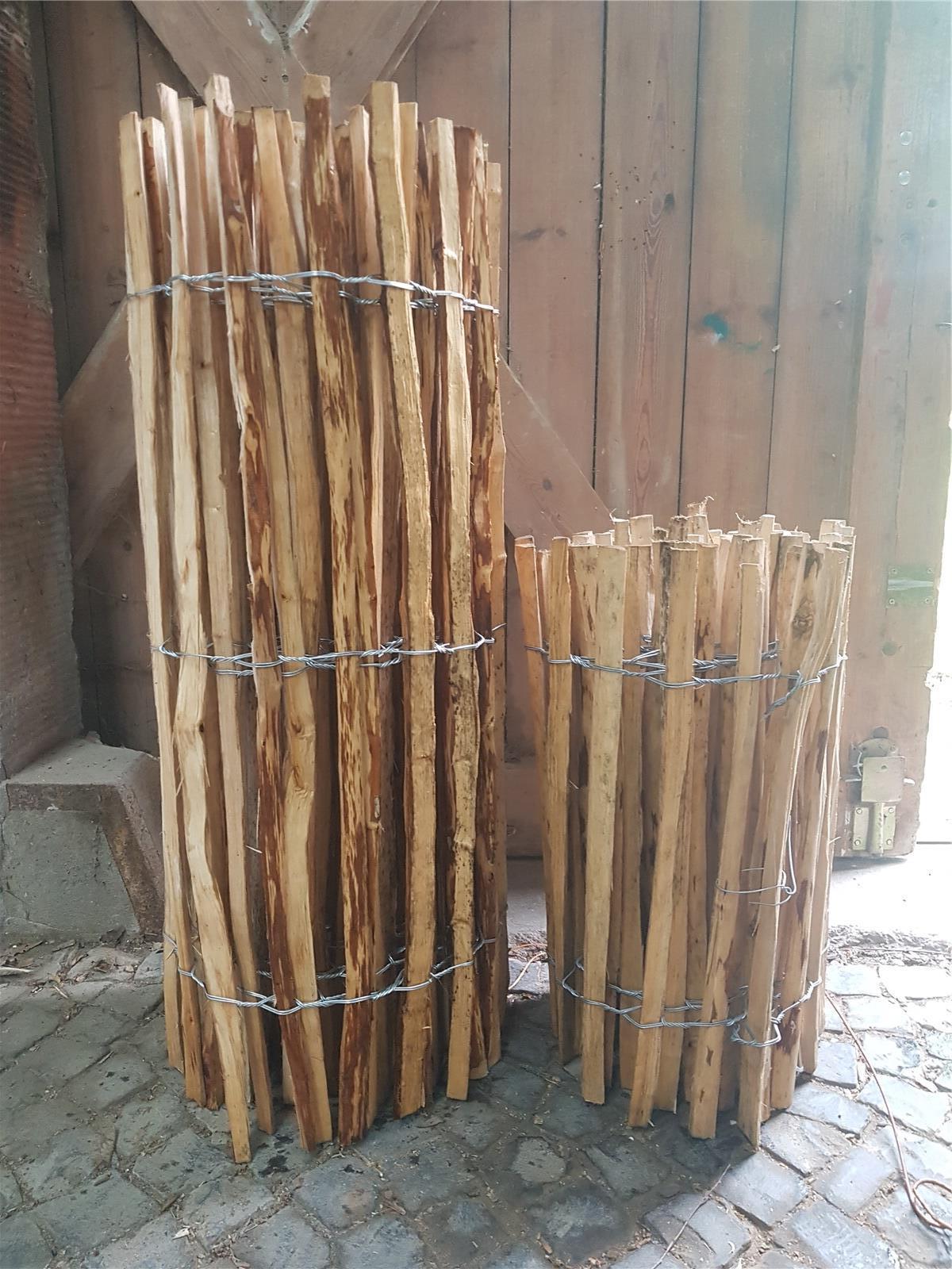 B-WARE Staketenzaun Haselnuss - Höhe: 100cm - Lattenabstand: 3-5cm - Länge: 500cm