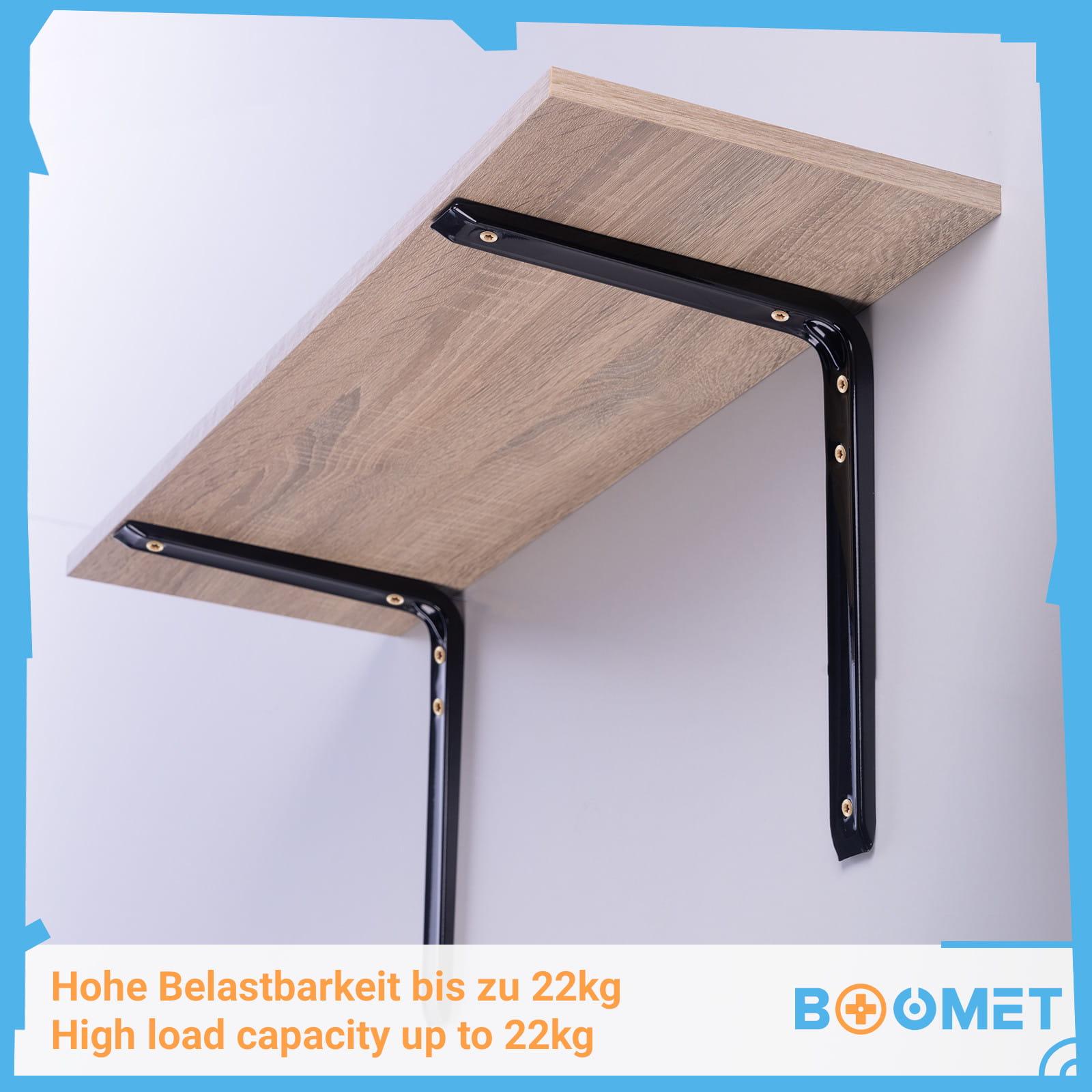 Regalwinkel - Farbe: Schwarz - Größe: 25,5 x 30 cm - Anzahl: 10