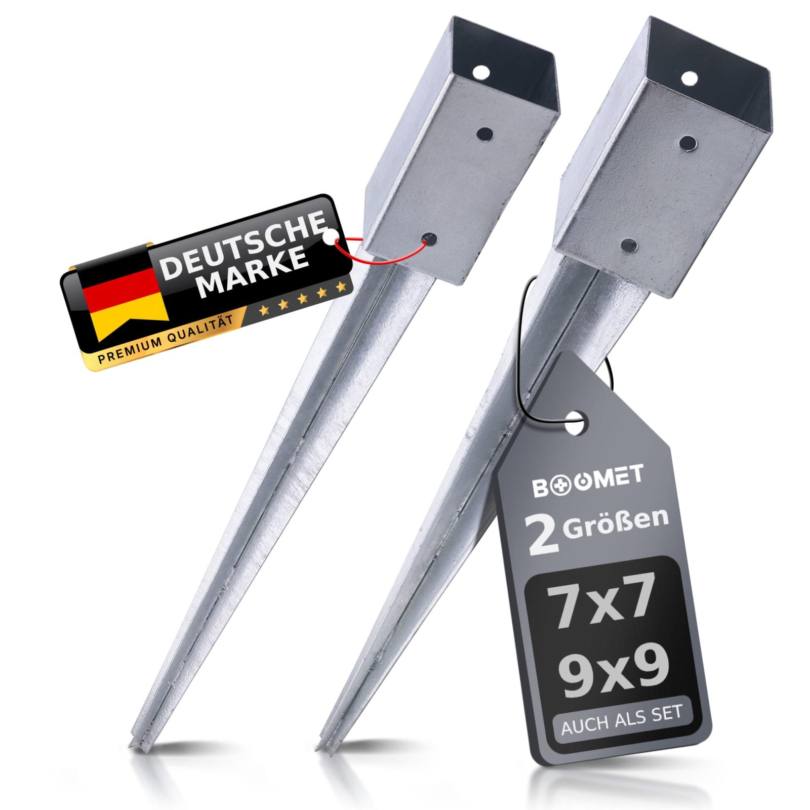 Einschlag-Bodenhülsen - Größe: 71 x 71x 750 mm - Stückzahl: 10