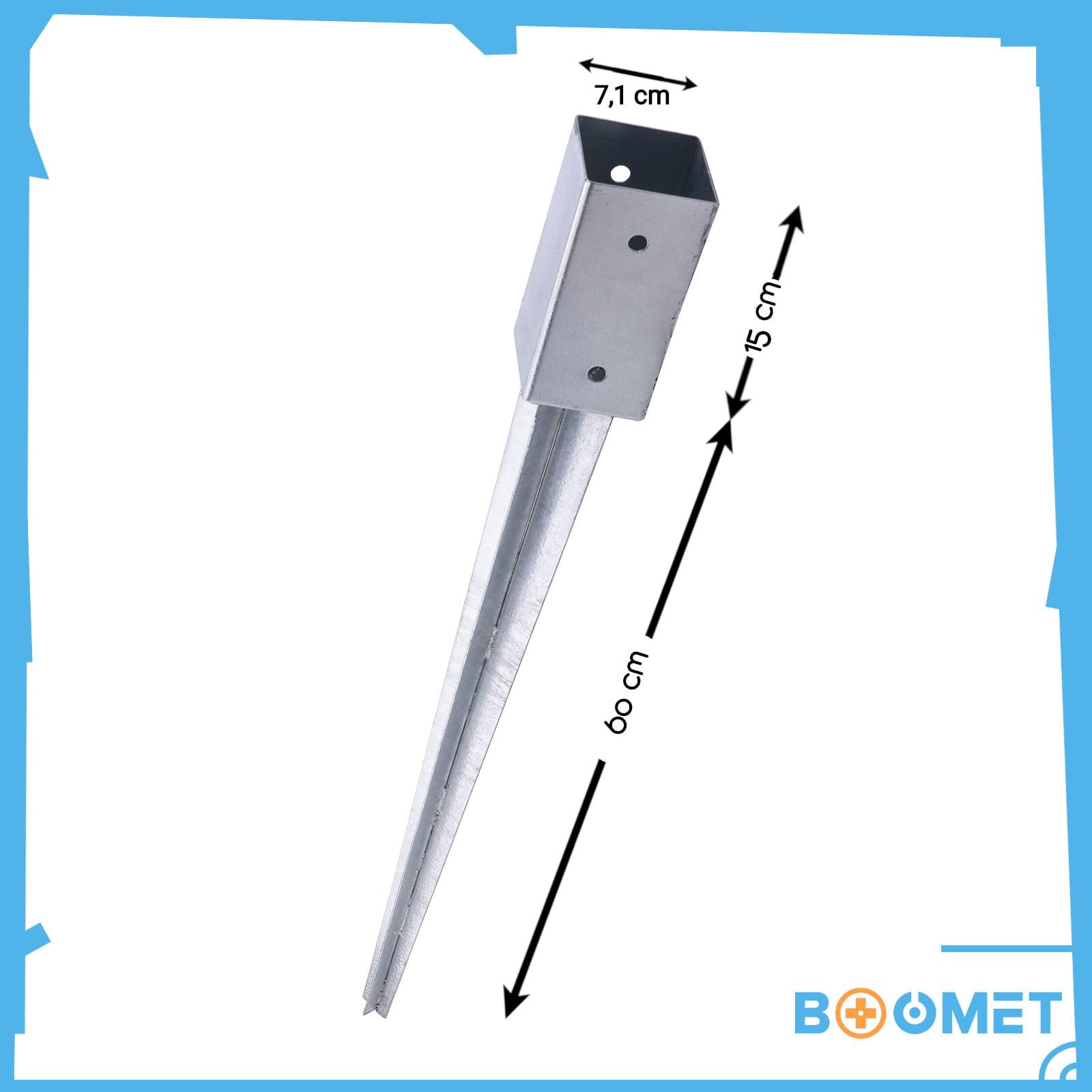 Einschlag-Bodenhülsen - Größe: 71 x 71x 750 mm - Stückzahl: 10