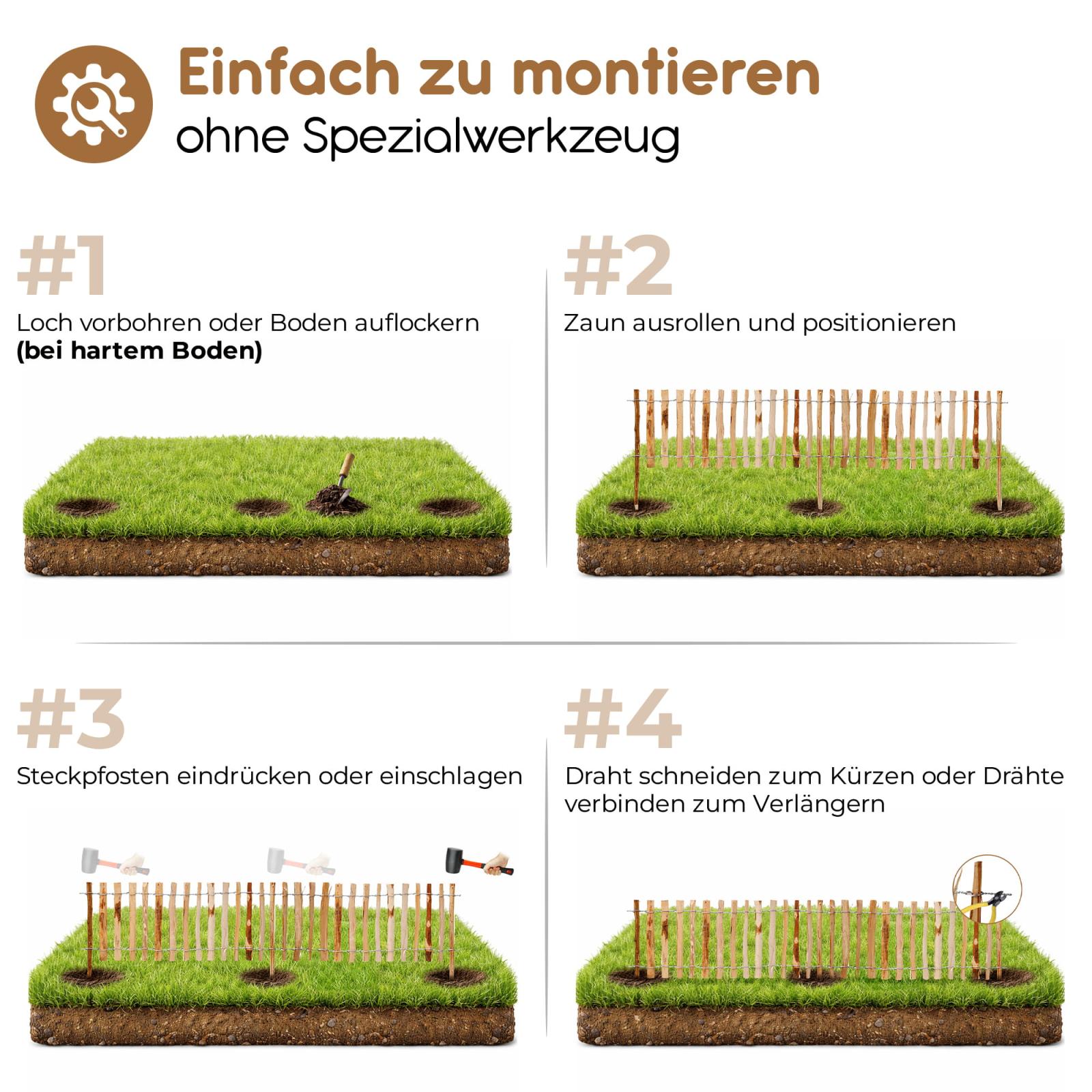 Roll-Steckzaun Haselnuss