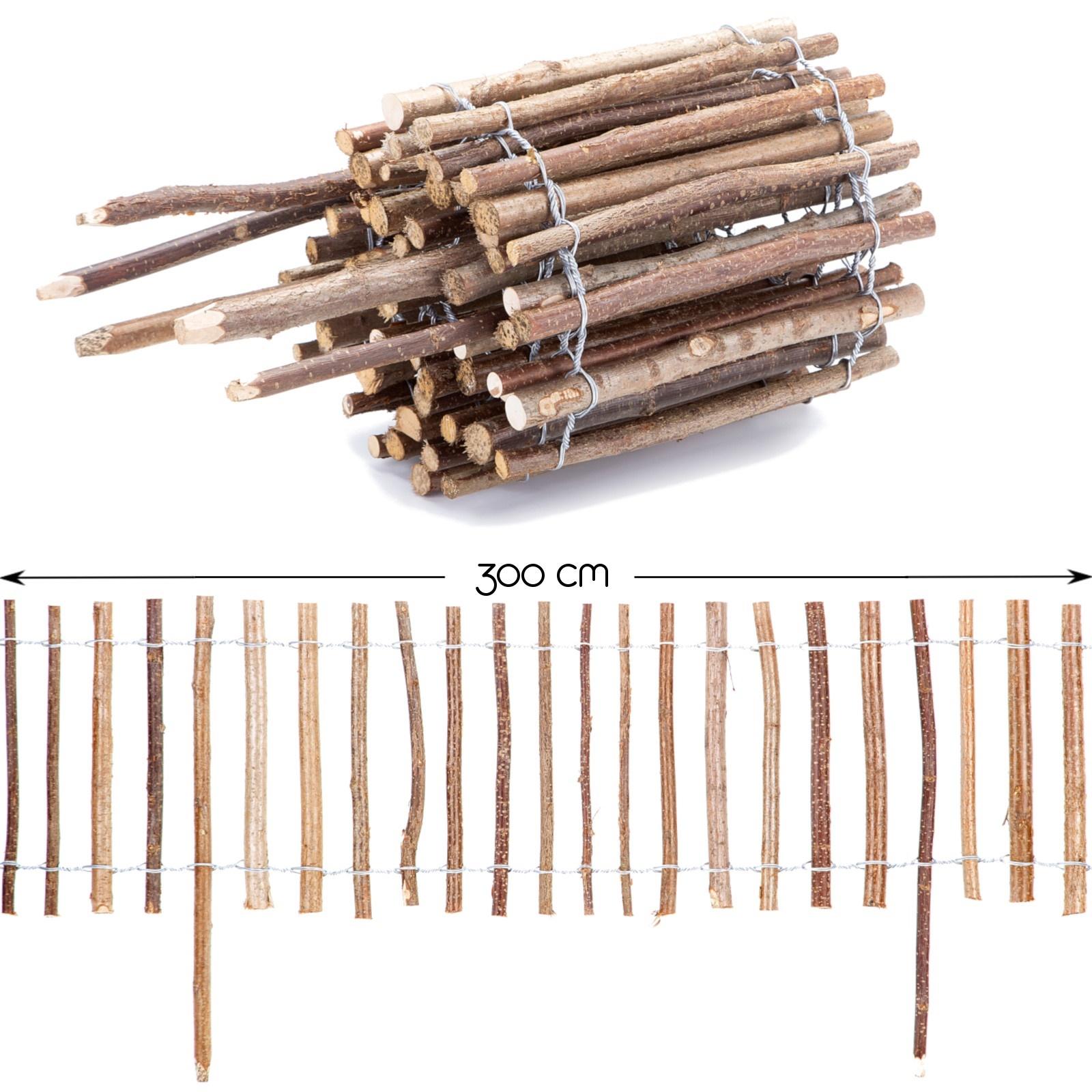 B-Ware Roll-Steckzaun mit Rinde