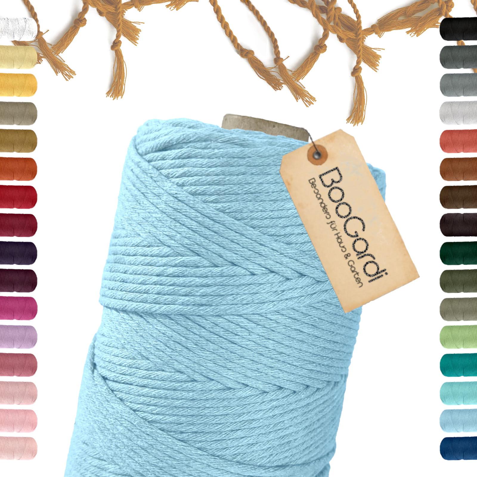 Macramé Yarn 100% Cotton - Colour: Baby Blue - Size: 3mm x 200m