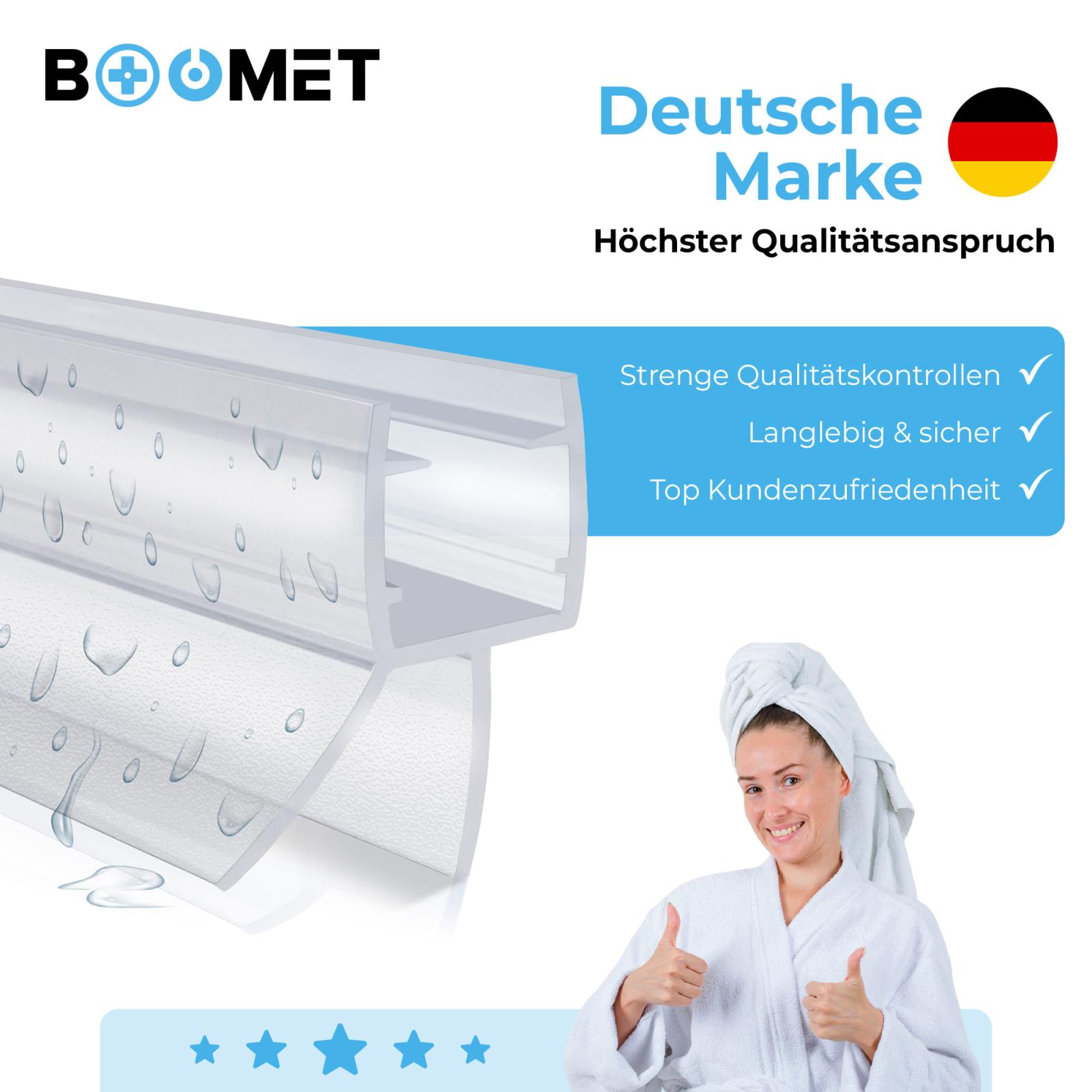 Duschdichtung Gerade PVC Transparent - Länge: 100 cm - Stückzahl: 1