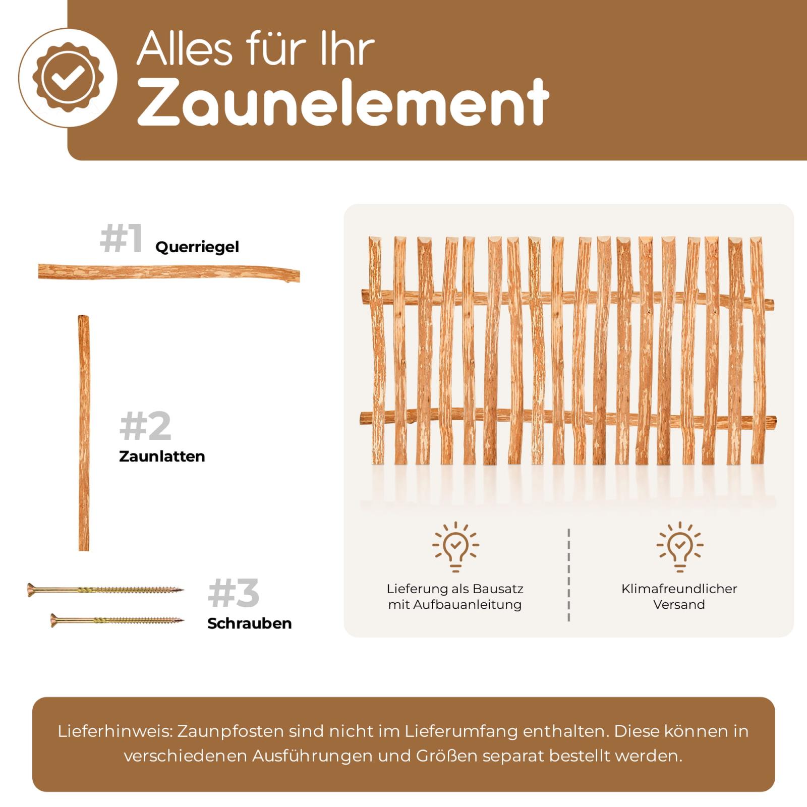 Zaunelement Haselnuss