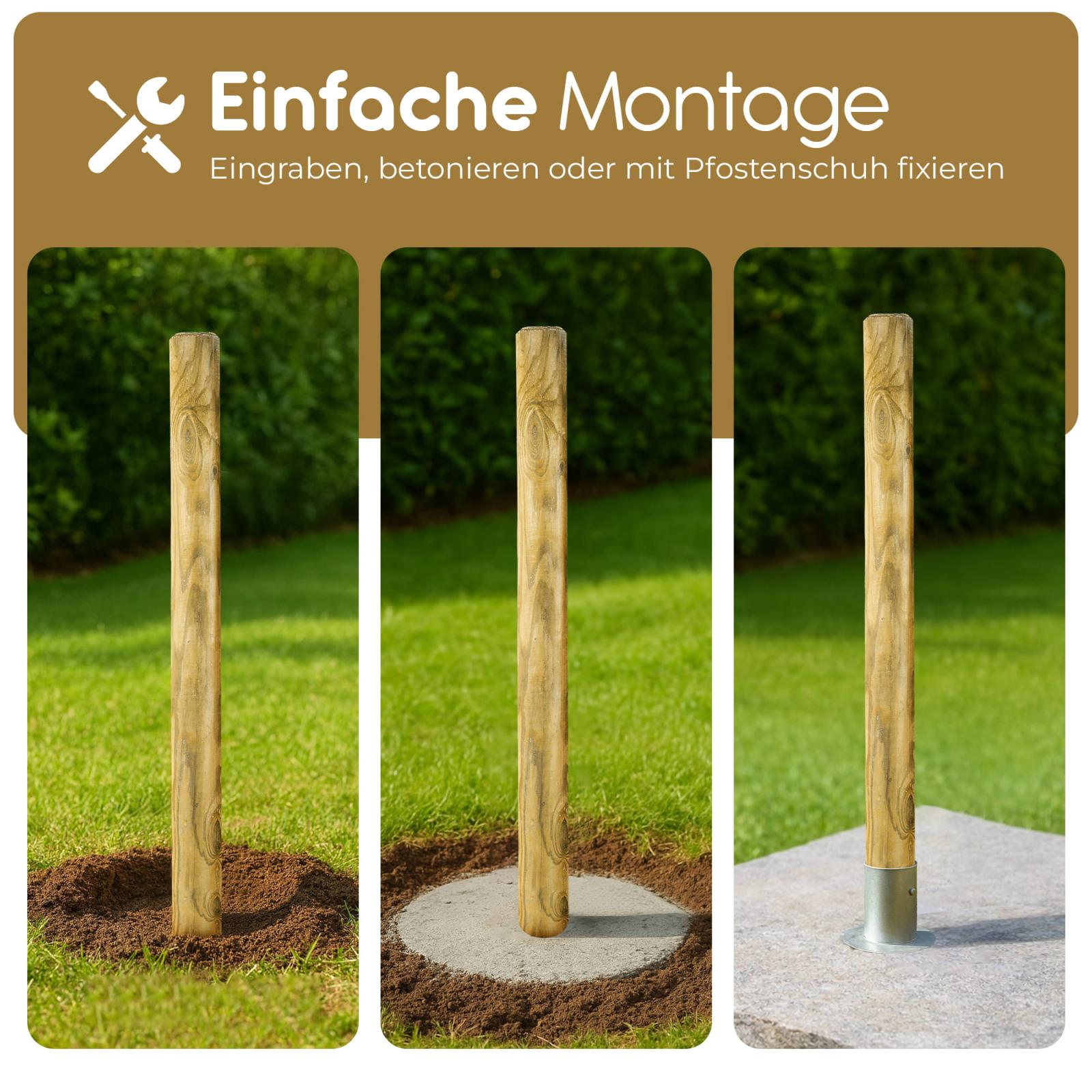 Holz-Palisade KDI beidseitig gefast