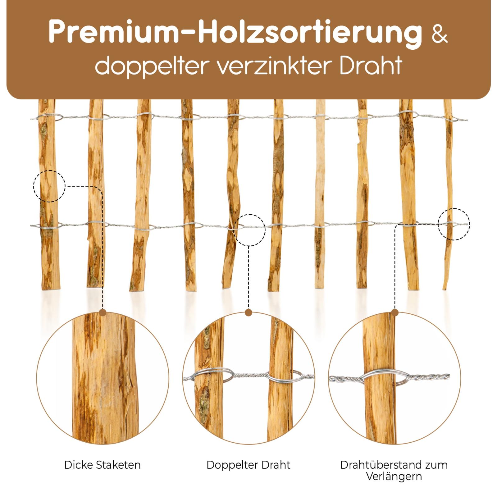 Staketenzaun Haselnuss