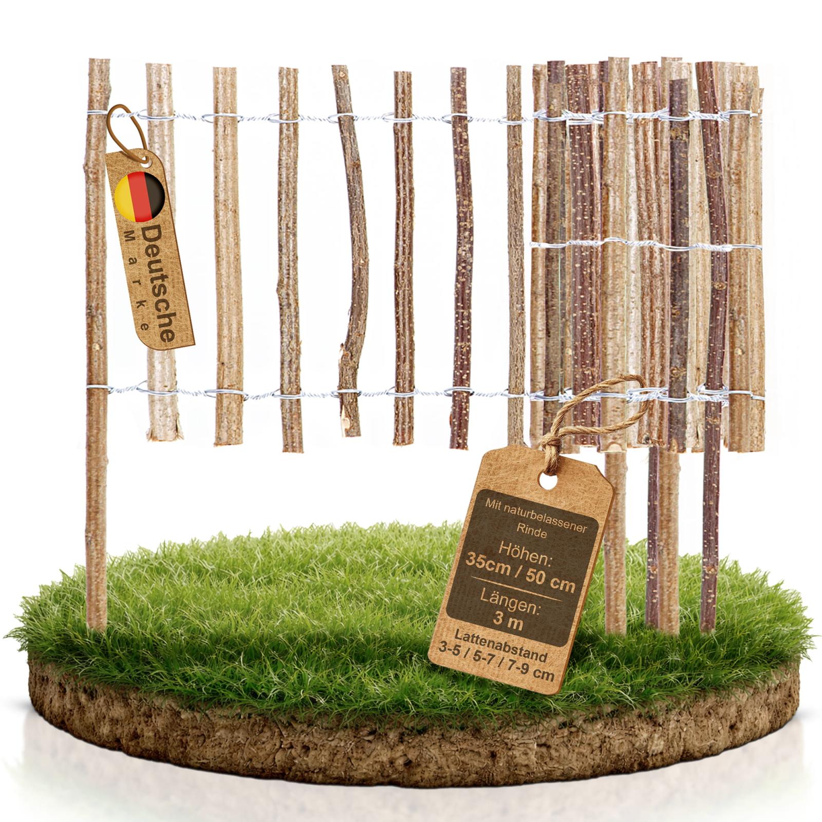 Roll-Steckzaun mit Rinde