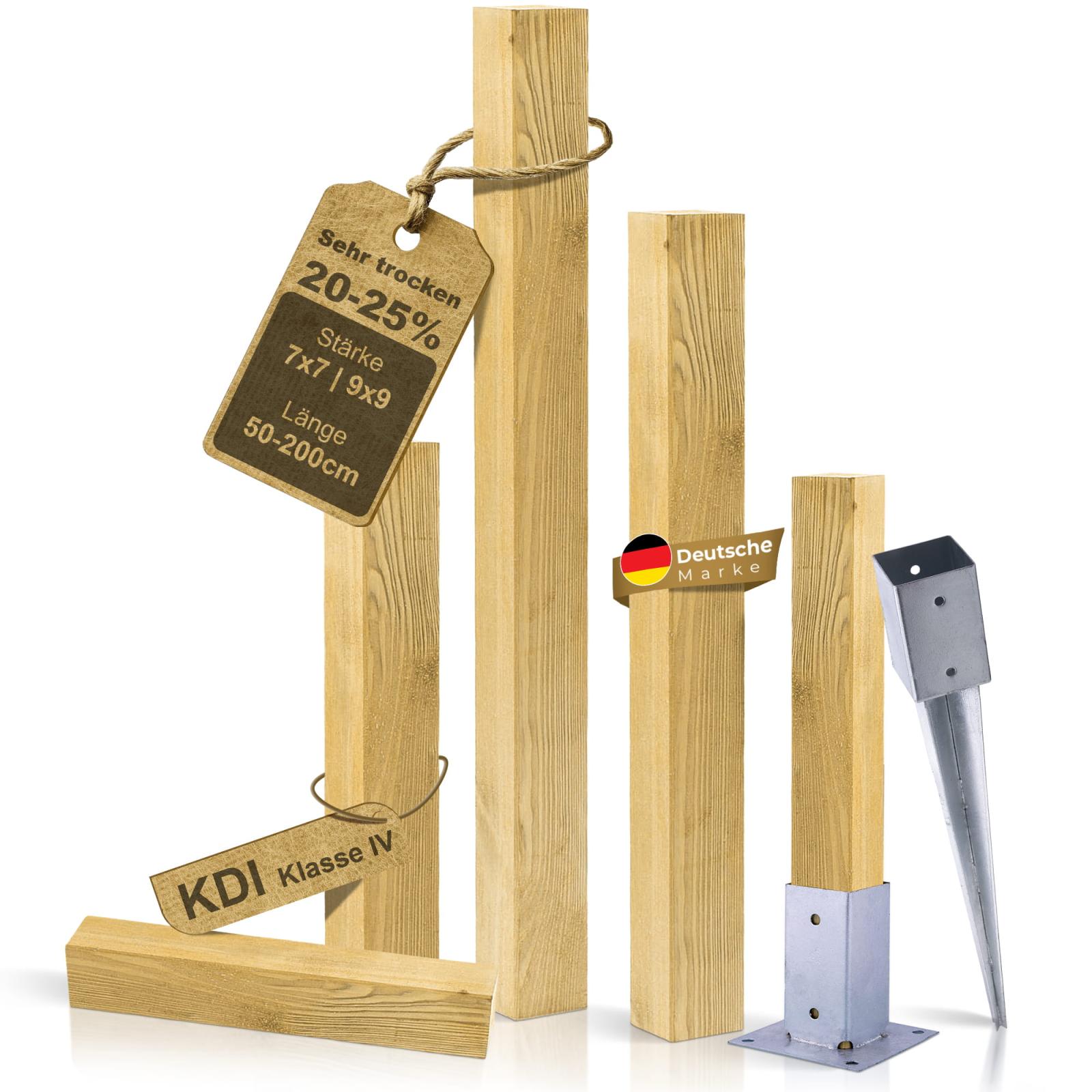 Fence post flat head - Length: 100 cm - Thickness: 7 cm
