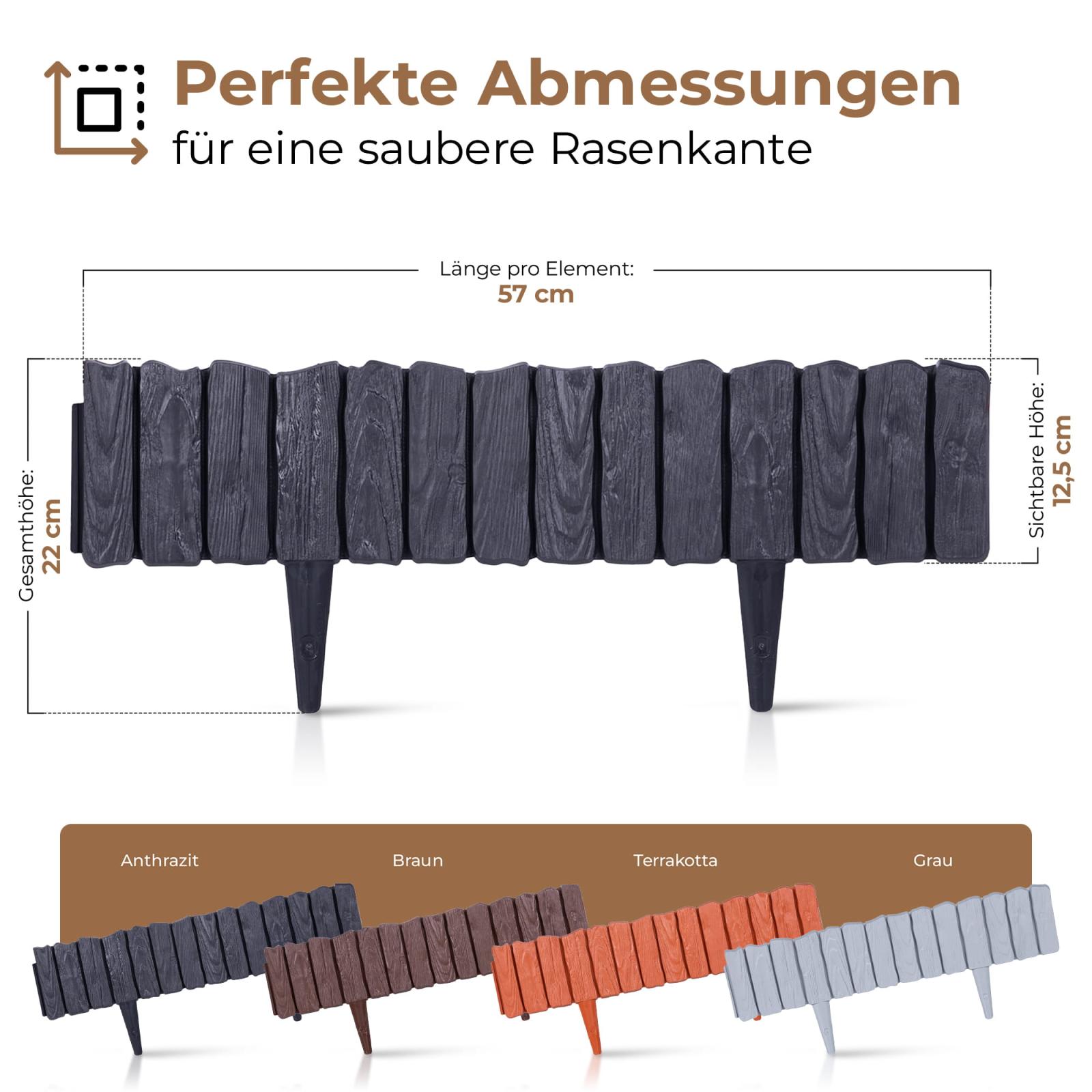 Rasenkante in Holzoptik