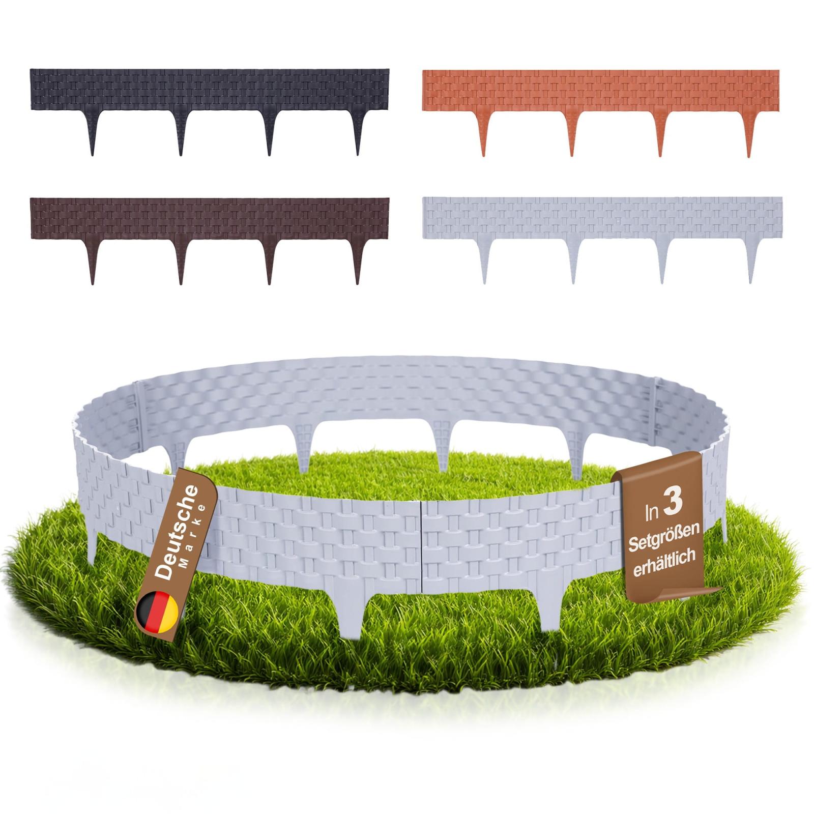 Rasenkante in Rattanoptik