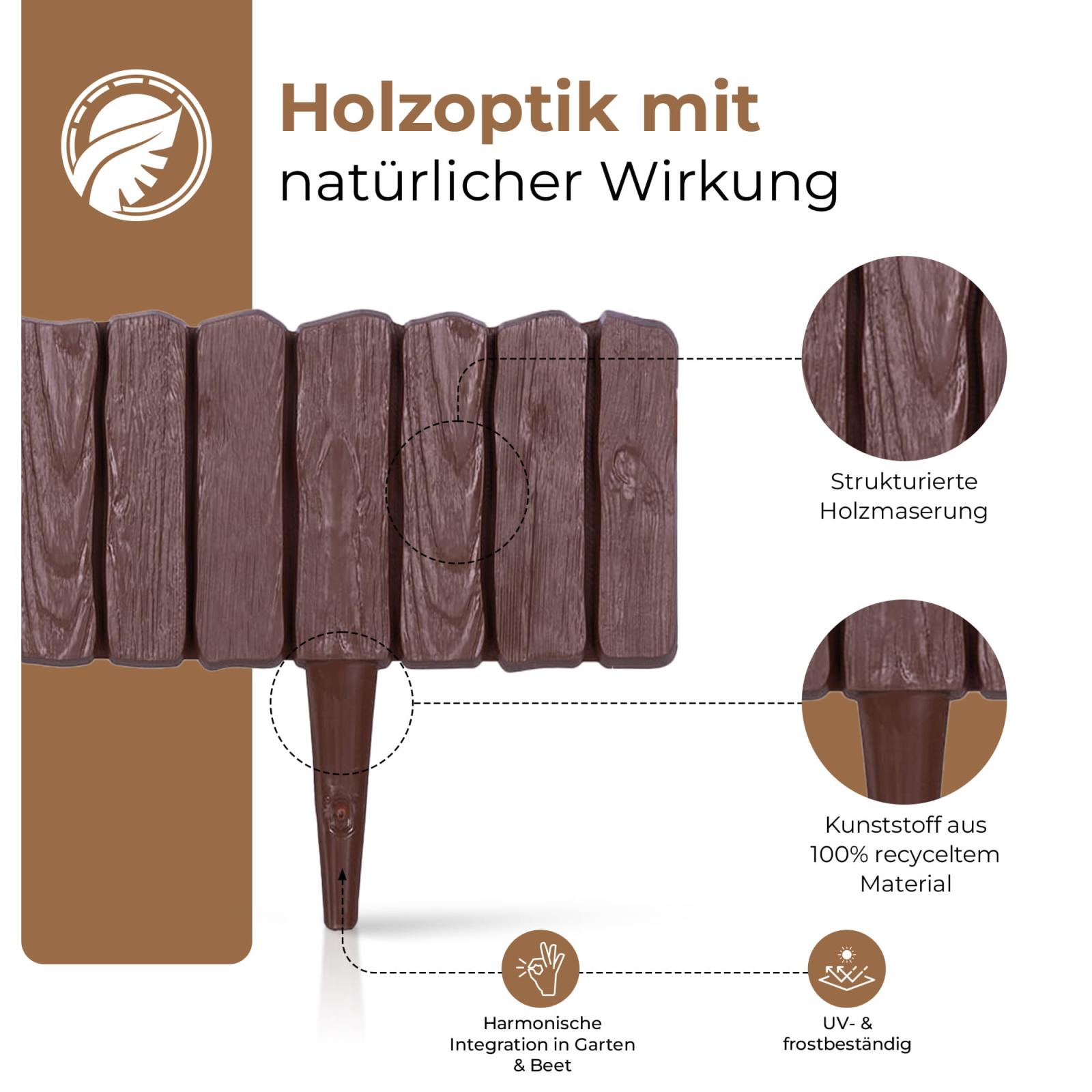 Rasenkante in Holzoptik