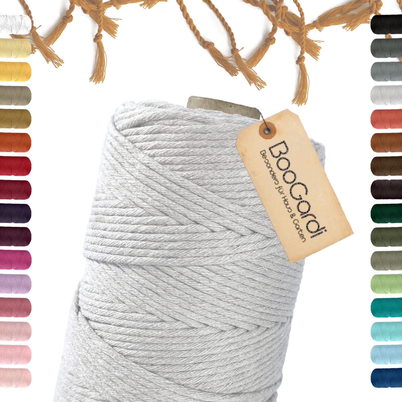 Macramé Yarn 100% Cotton - Colour: Light Grey - Size: 3mm x 200m