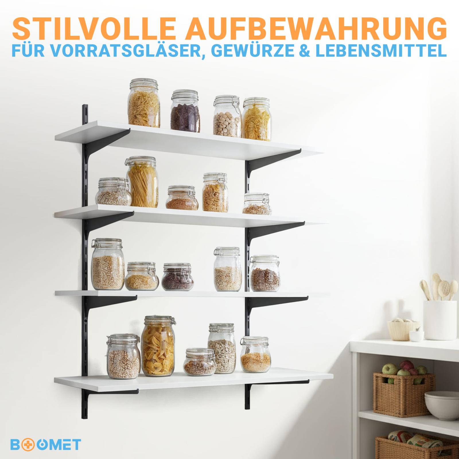 Wandschiene 1-reihig - Farbe: Anthrazit - Länge: 100 cm - Stückzahl: 10
