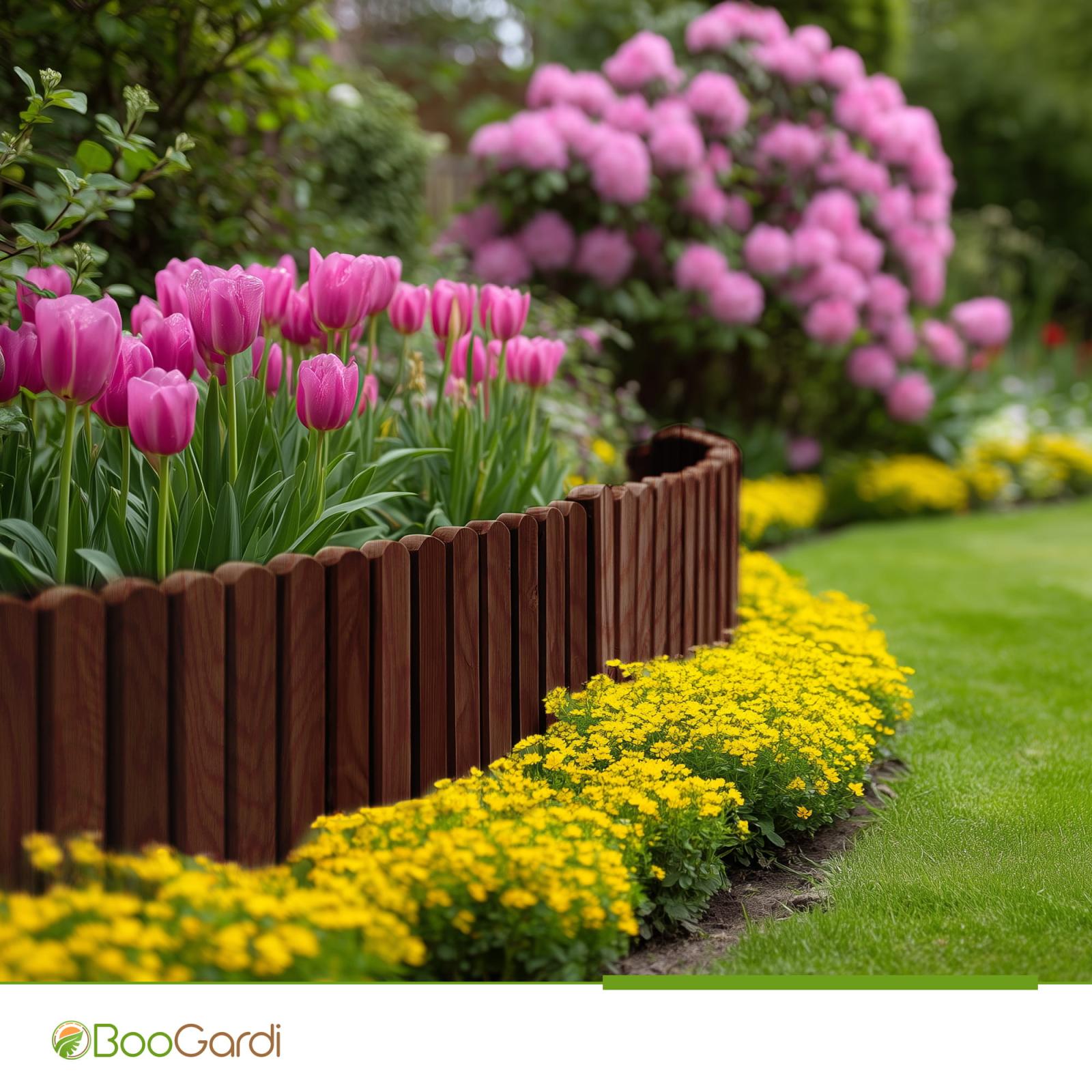 Rollboard pine with 5 integrated posts - Height: 20 cm - Colour: Brown