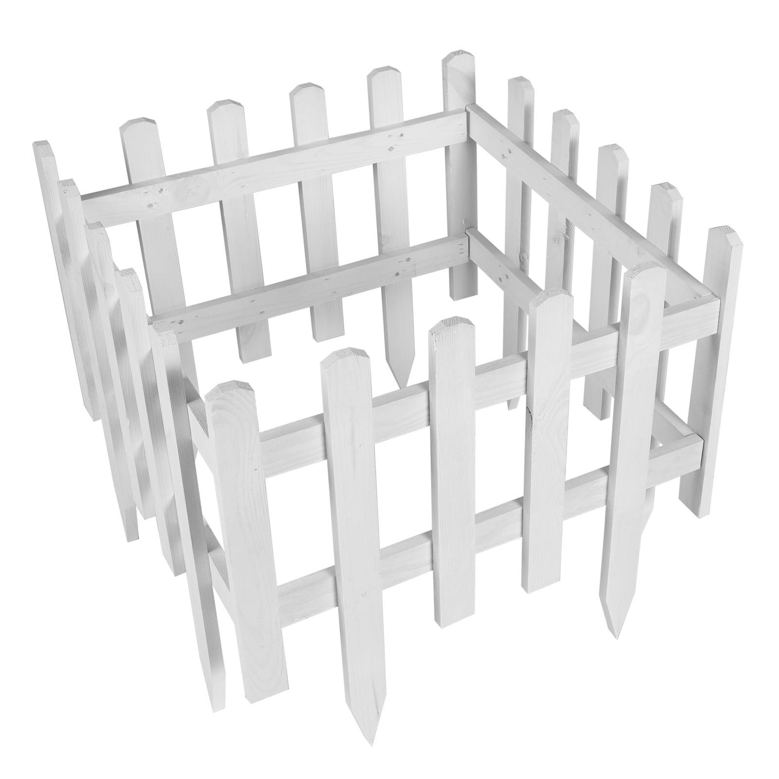 Pine bed fence - Color: white - Height: 40 cm - Width: 59.5 cm - Quantity: 4