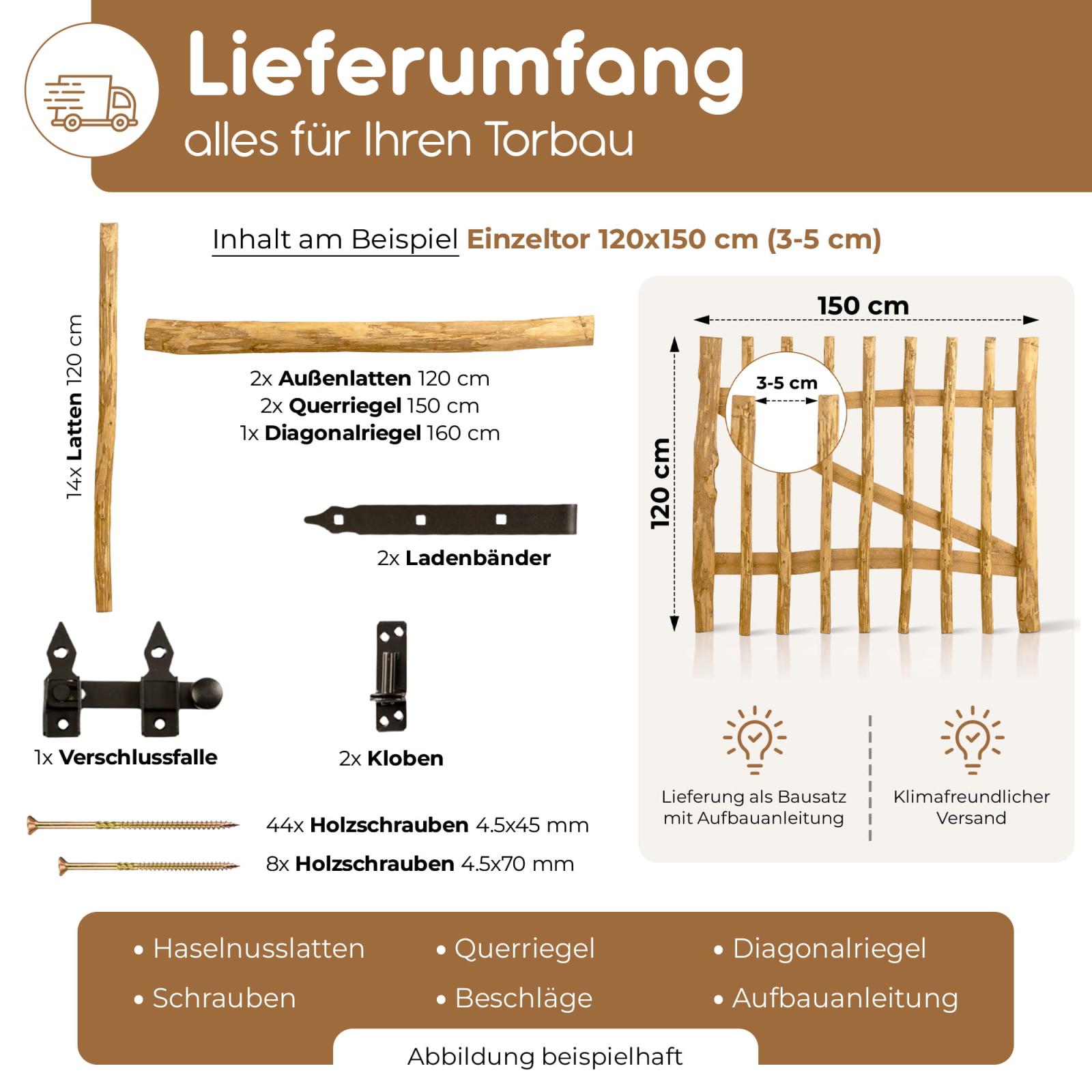 Gartentor Bausatz Haselnuss