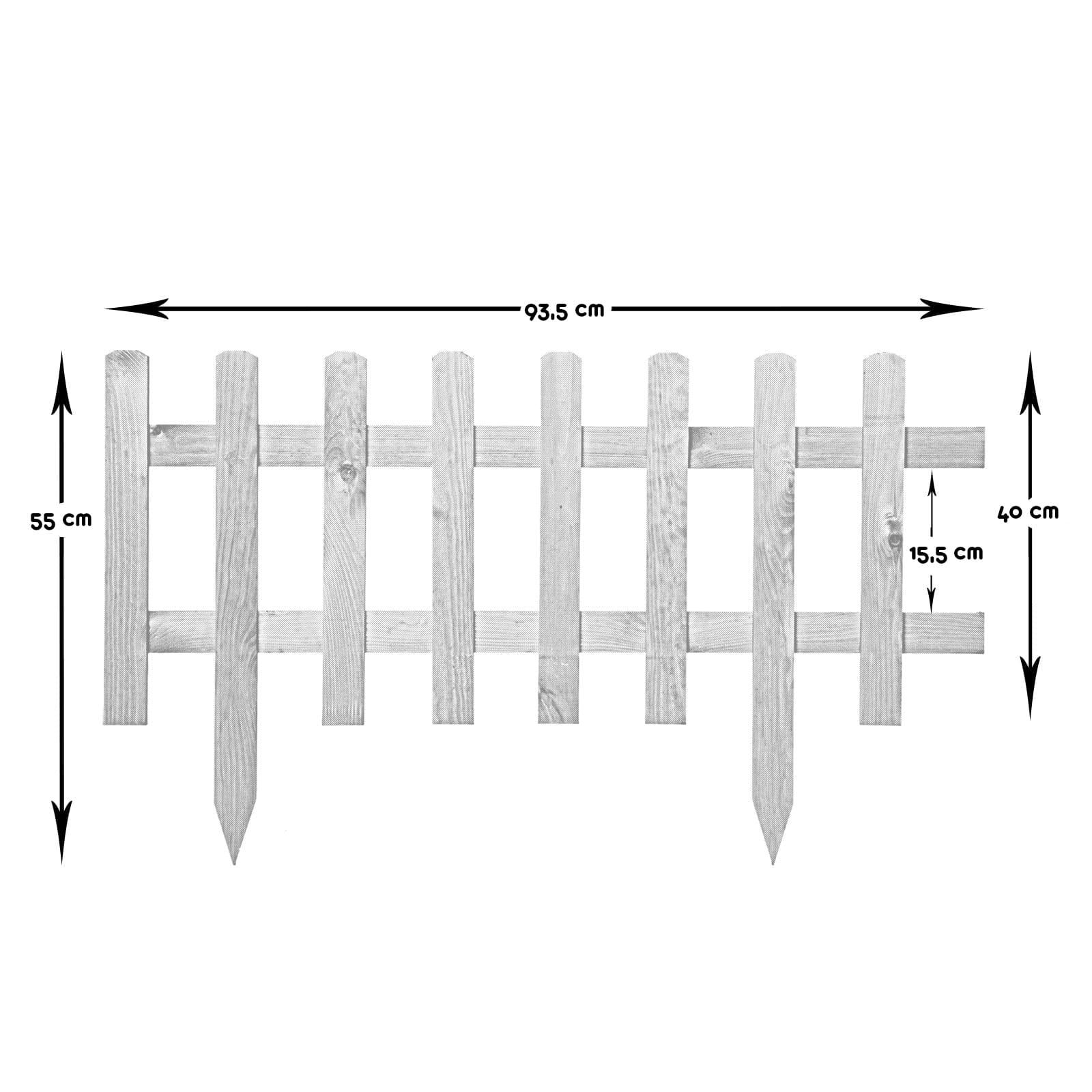 Pine bed fence - Color: anthracite - Height: 40 cm - Width: 93.5 cm - Quantity: 1