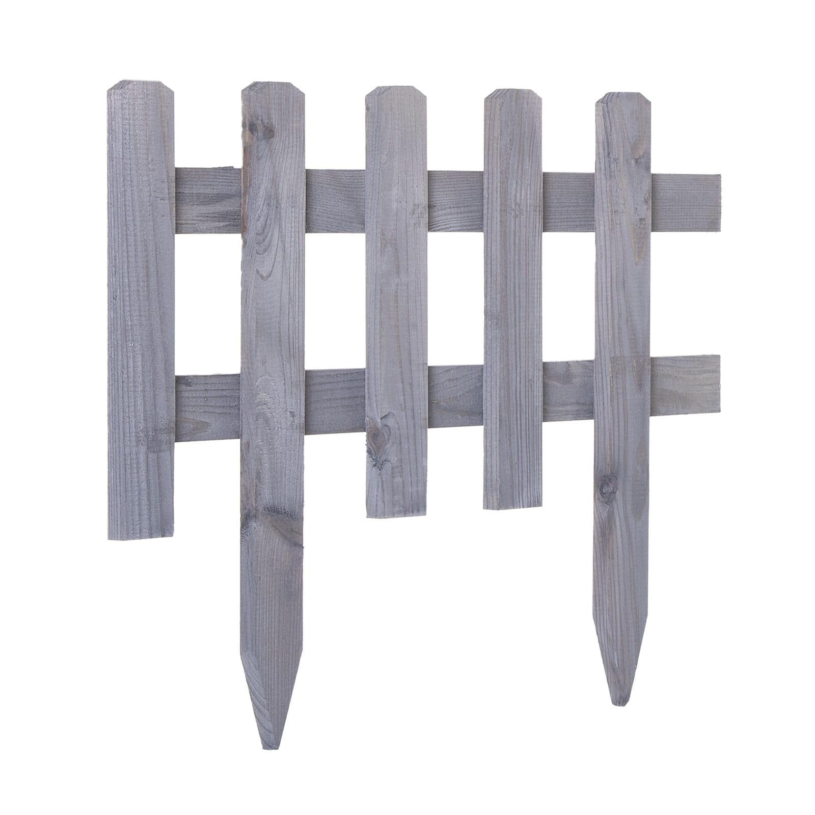 Pine bed fence - Color: anthracite - Height: 30 cm - Width: 59.5 cm - Quantity: 1