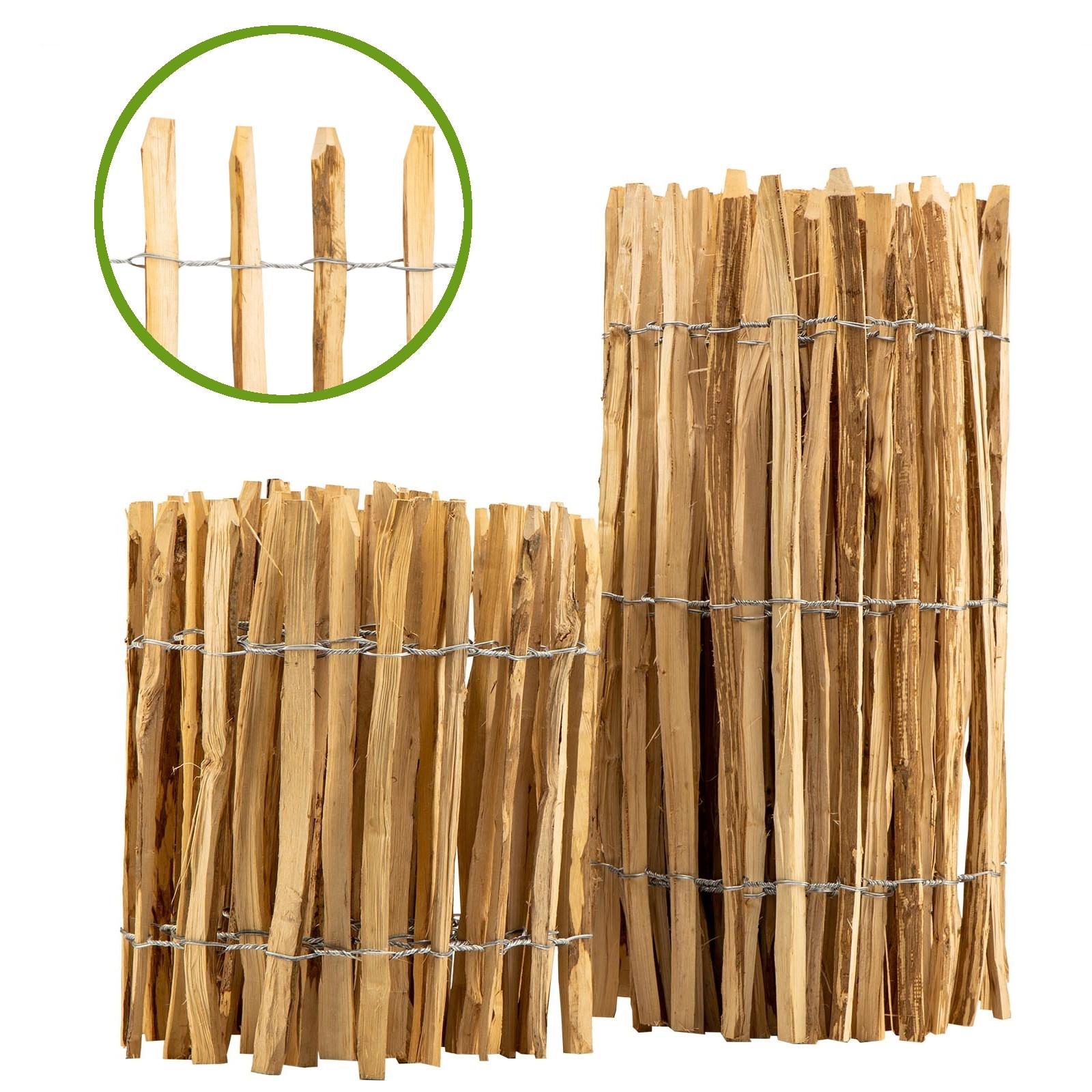 B-WARE Staketenzaun Haselnuss - Höhe: 100cm - Lattenabstand: 3-5cm - Länge: 500cm
