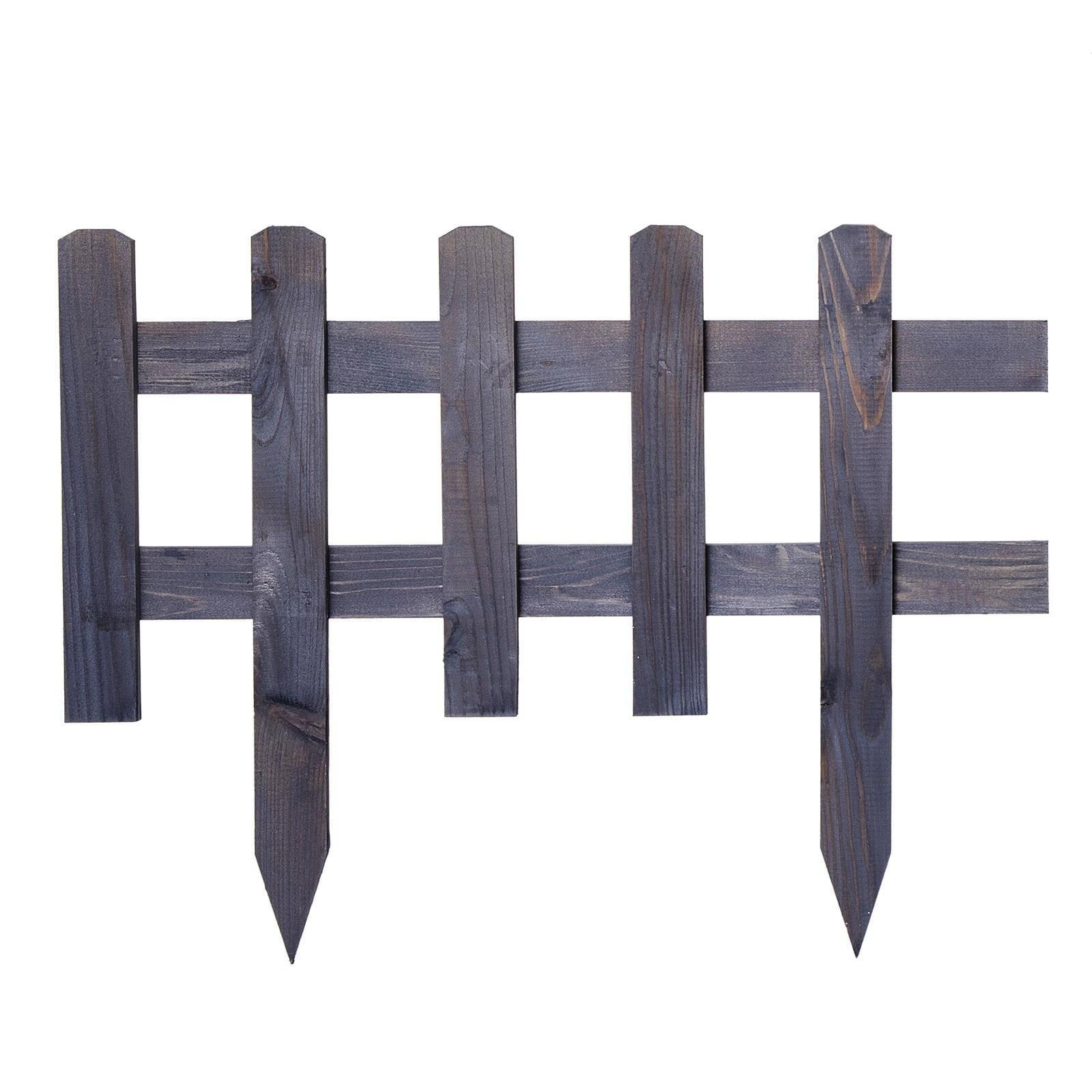 Pine bed fence - Color: anthracite - Height: 30 cm - Width: 59.5 cm - Quantity: 1