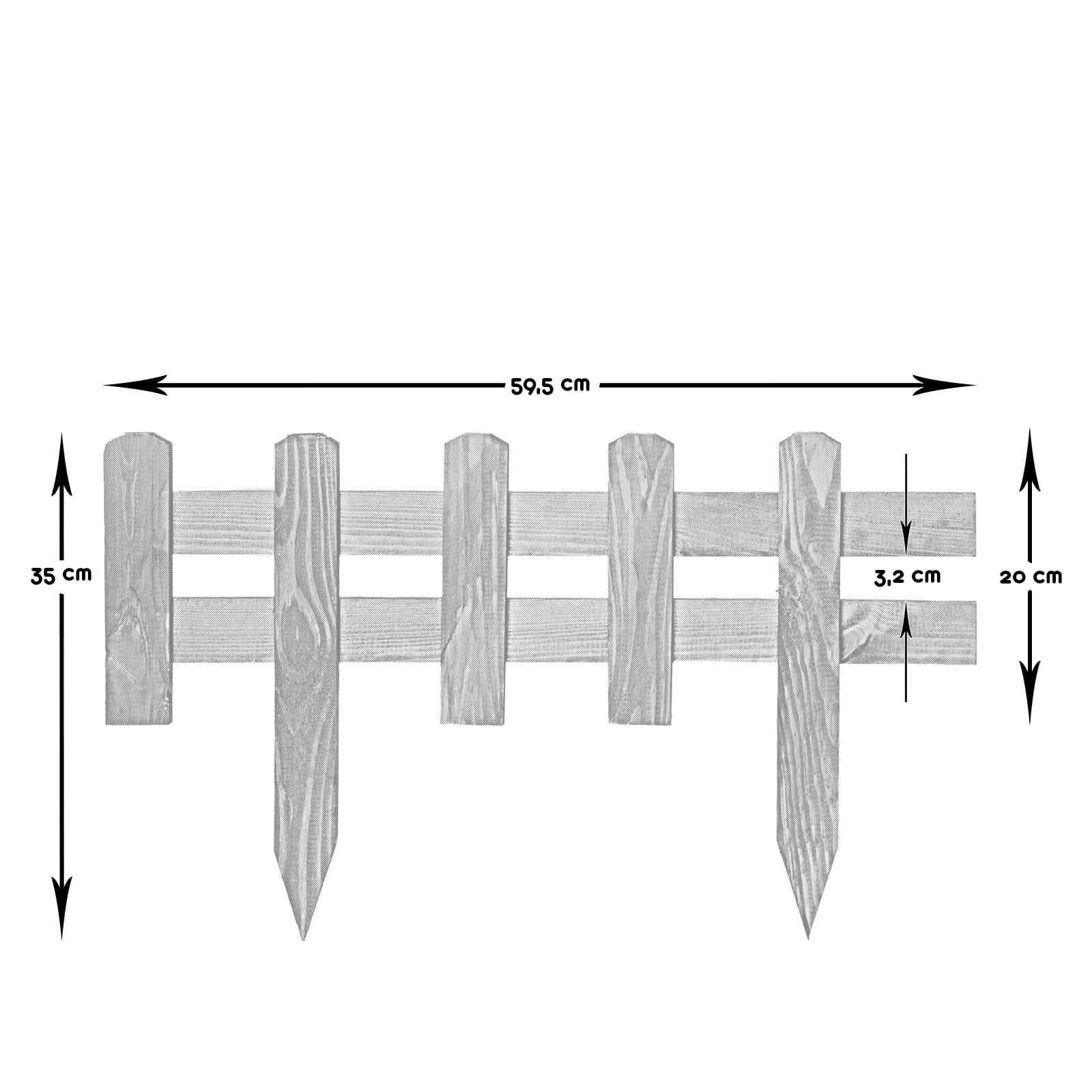 Bed fence pine - Color: white - Height: 20 cm - Width: 59.5 cm - Quantity: 1