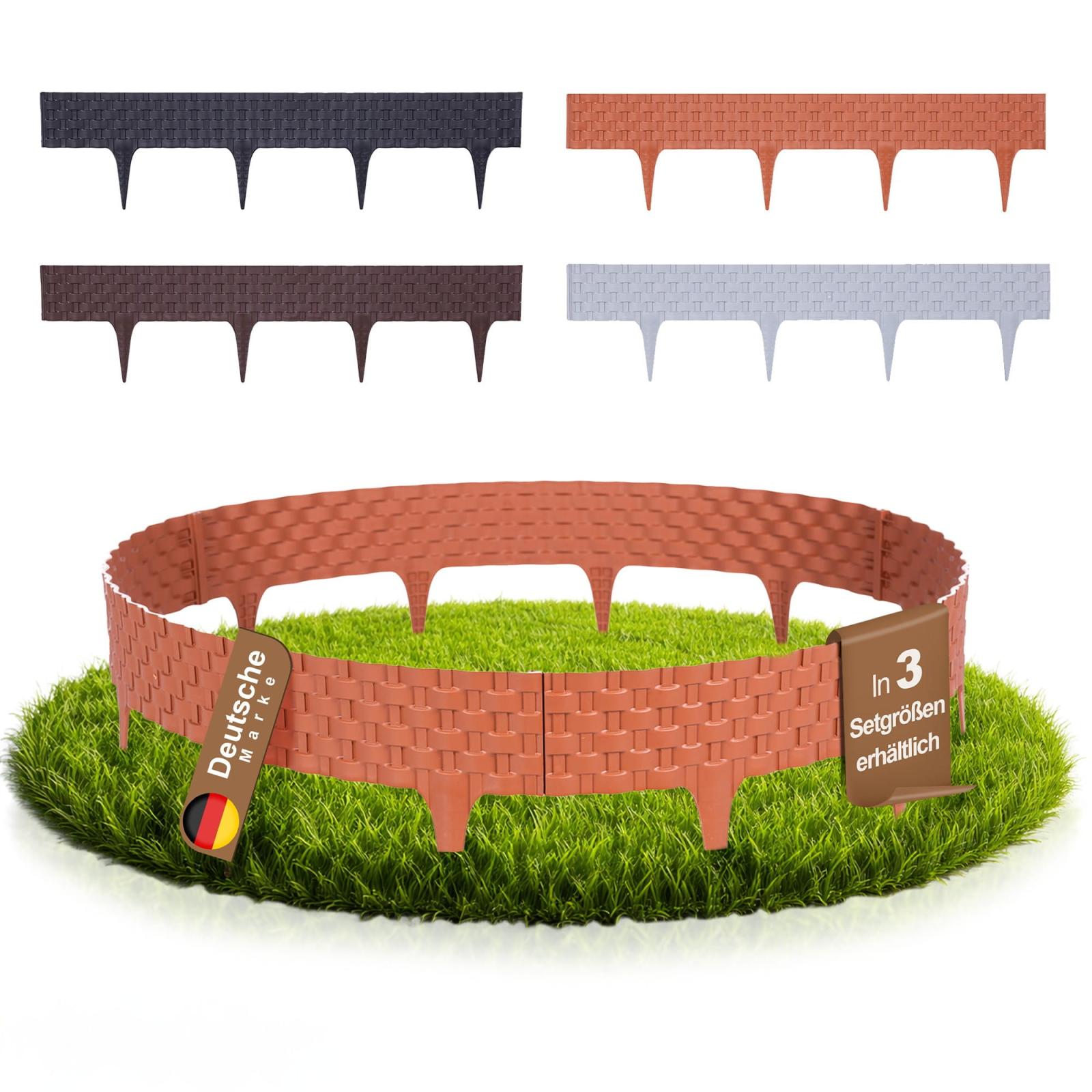 Rasenkante in Rattanoptik