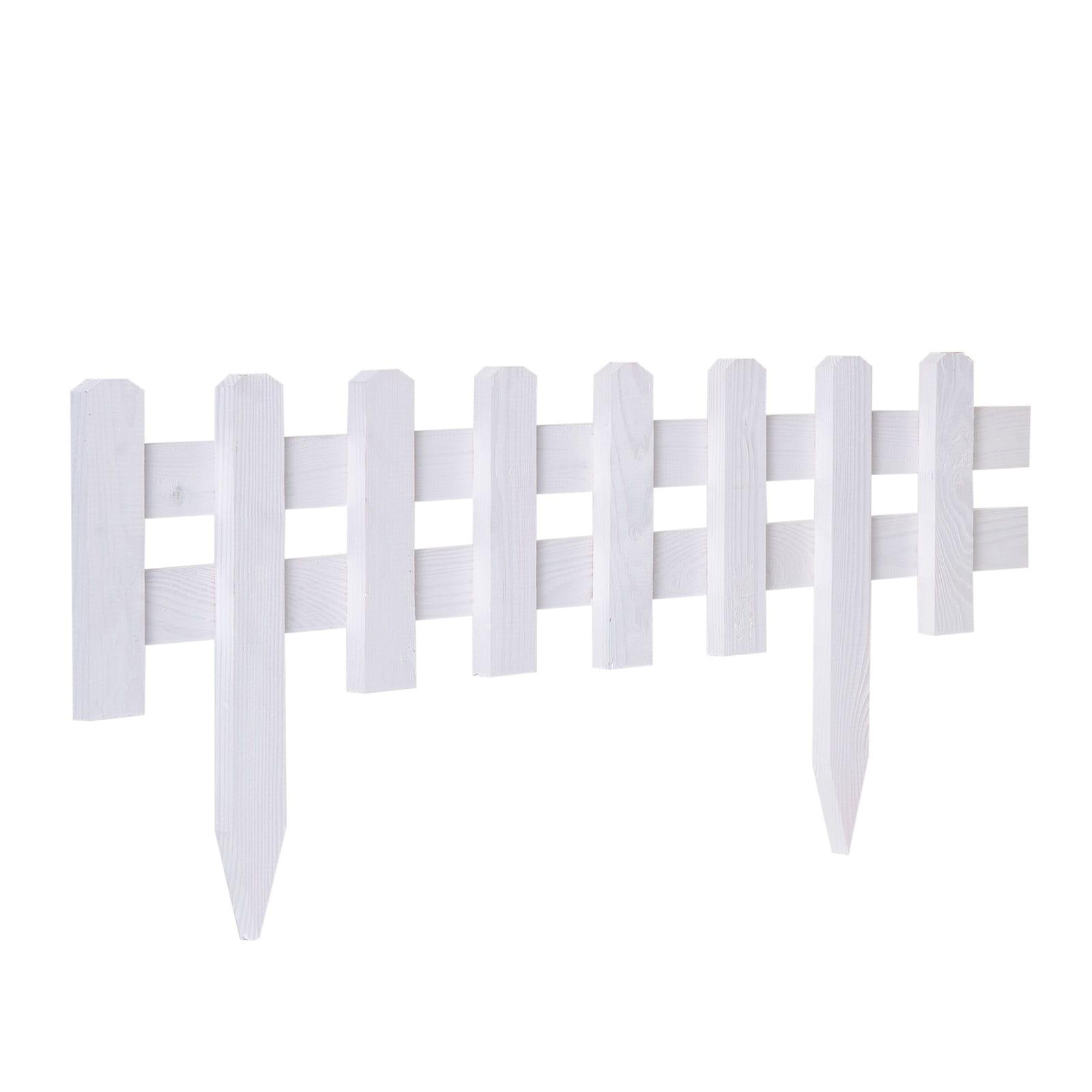 Pine bed fence - Color: white - Height: 20 cm - Width: 93.5 cm - Quantity: 1