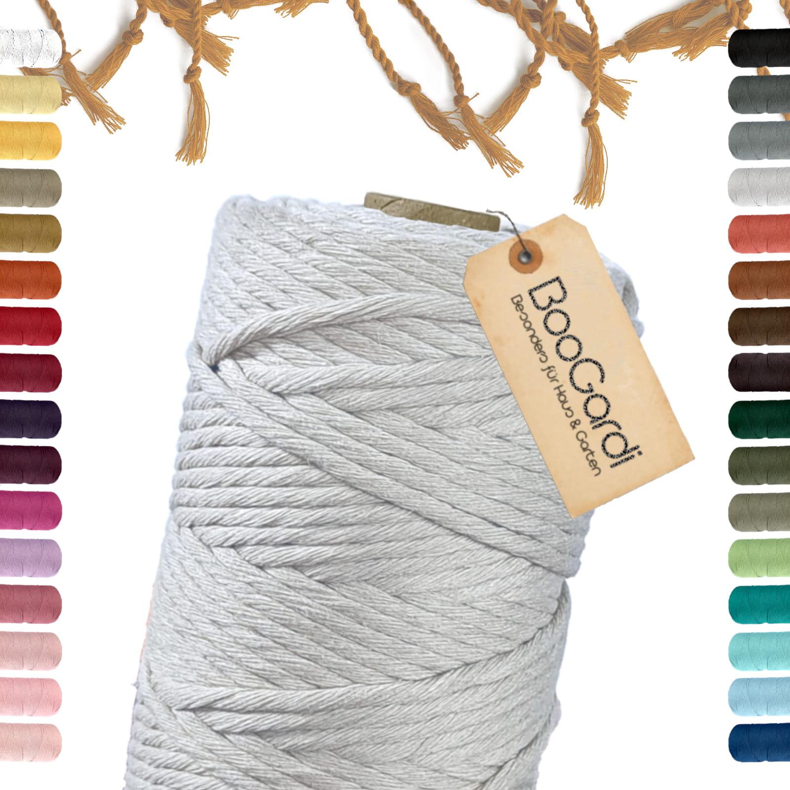 Macramé Yarn 100% Cotton - Colour: Light Grey - Size: 5mm x 100m