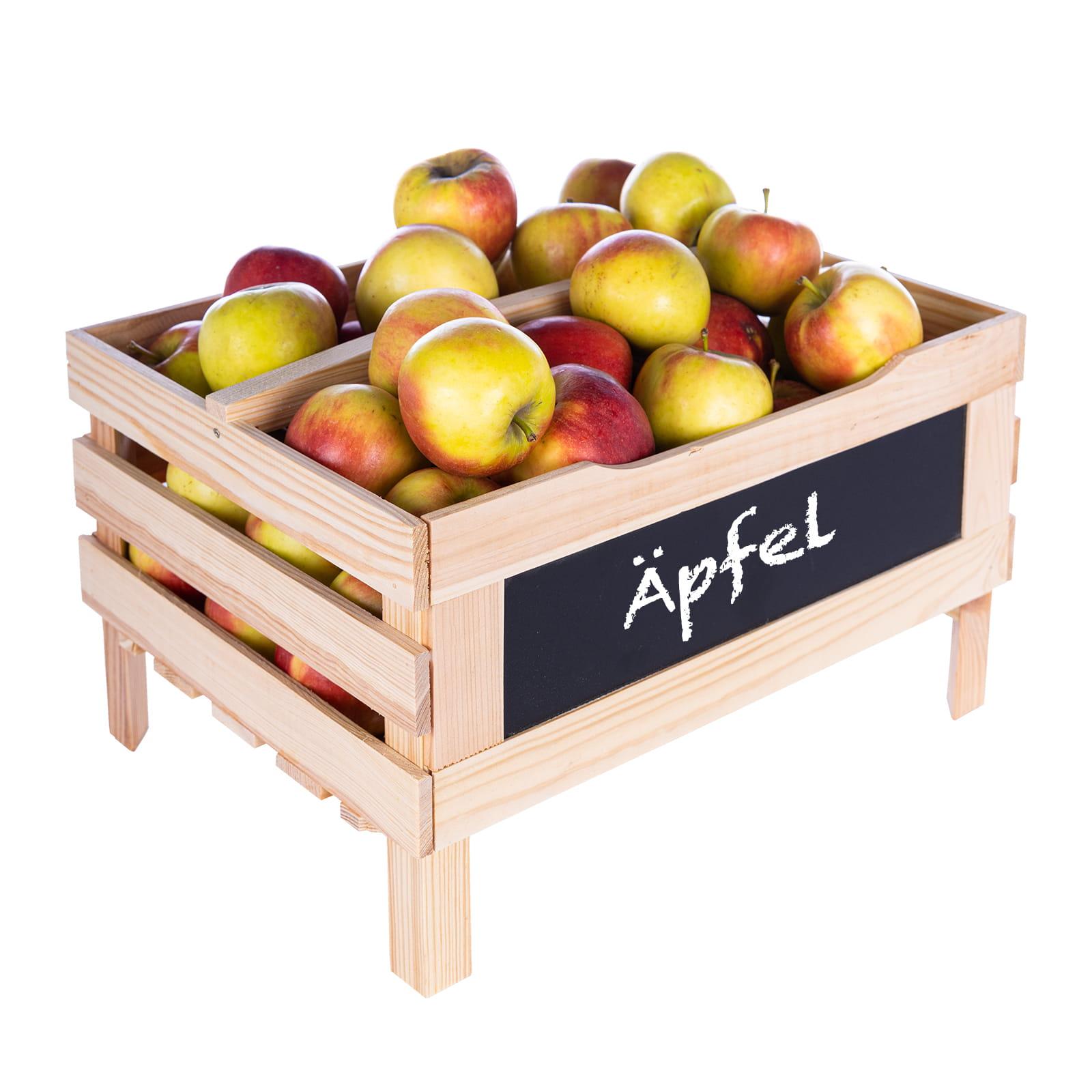 Obstkiste mit Tafel