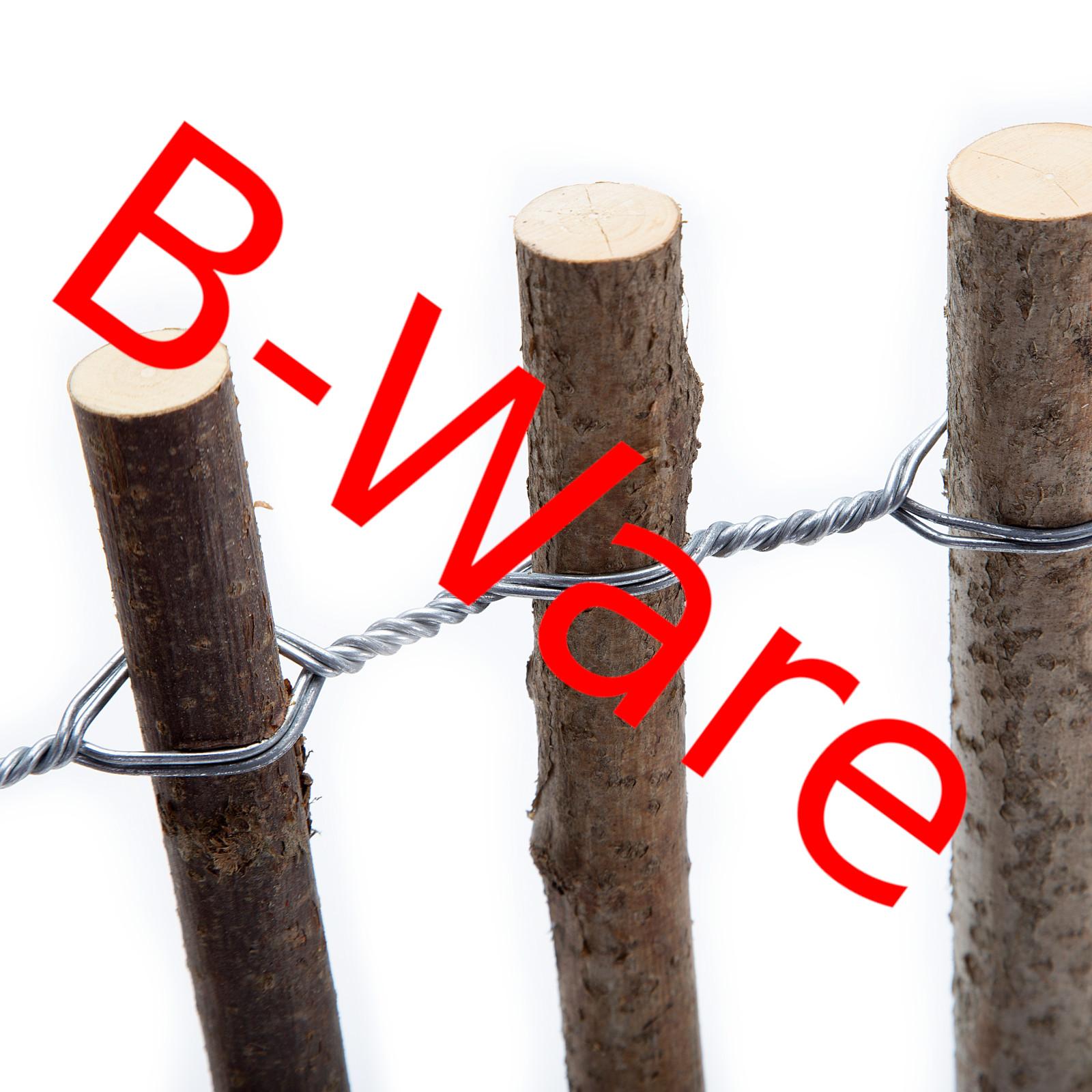 B-Ware Roll-Steckzaun mit Rinde - Höhe: 35cm - Lattenabstand: 3-5cm - Länge: 300cm