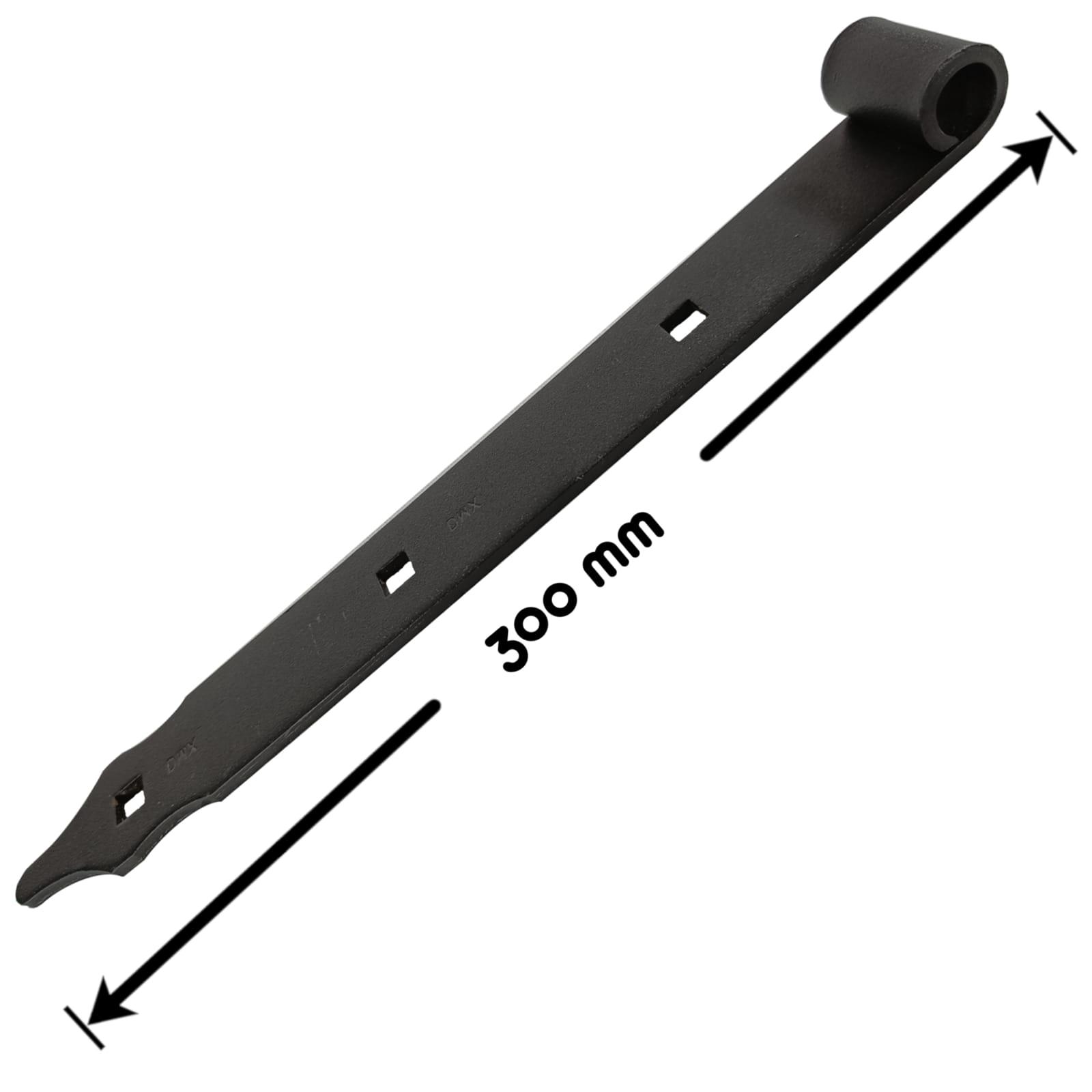 Shutter strap black - Size: 300 x 35 x 4 mm - Design: without clamp
