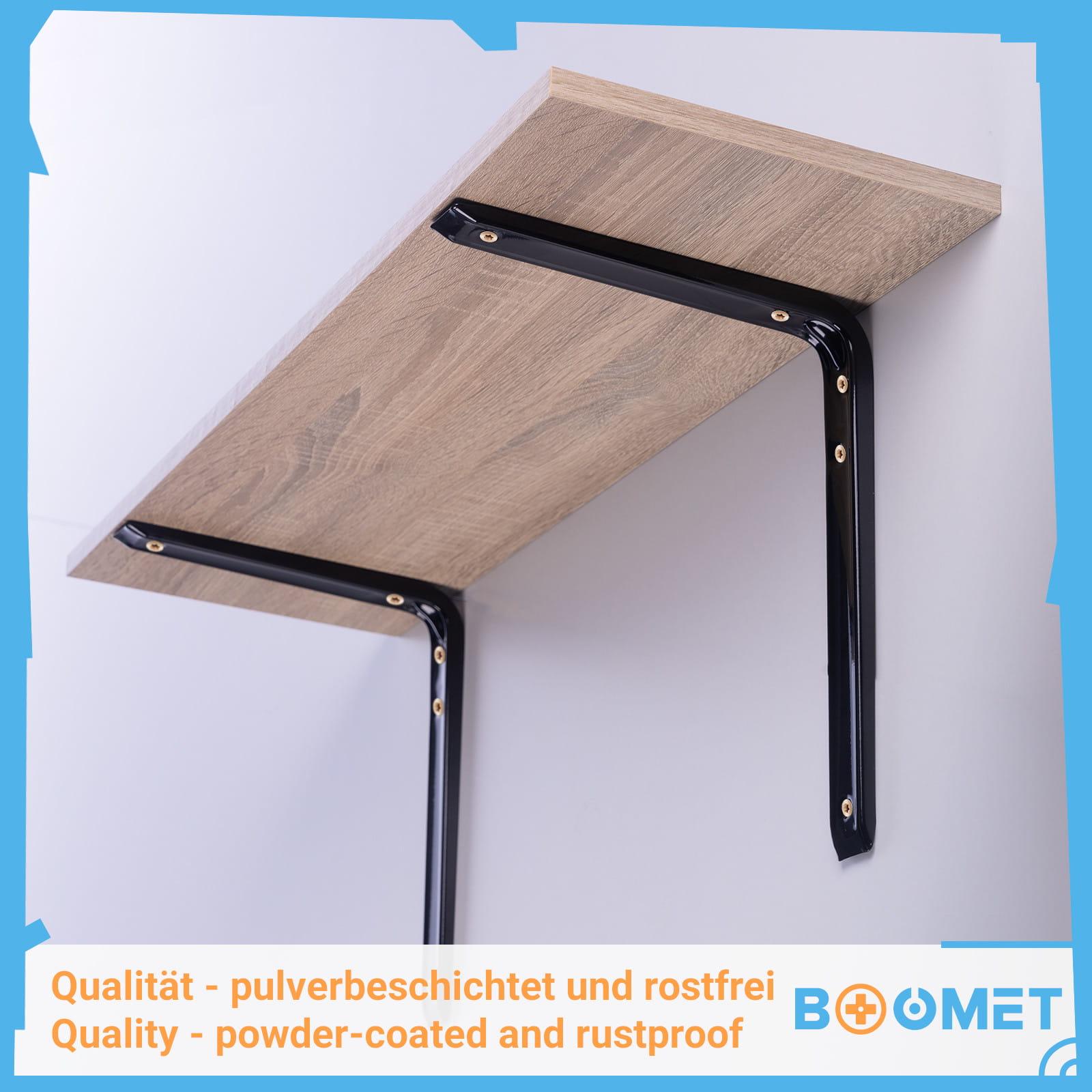 Regalwinkel - Farbe: Schwarz - Größe: 25,5 x 30 cm - Anzahl: 10